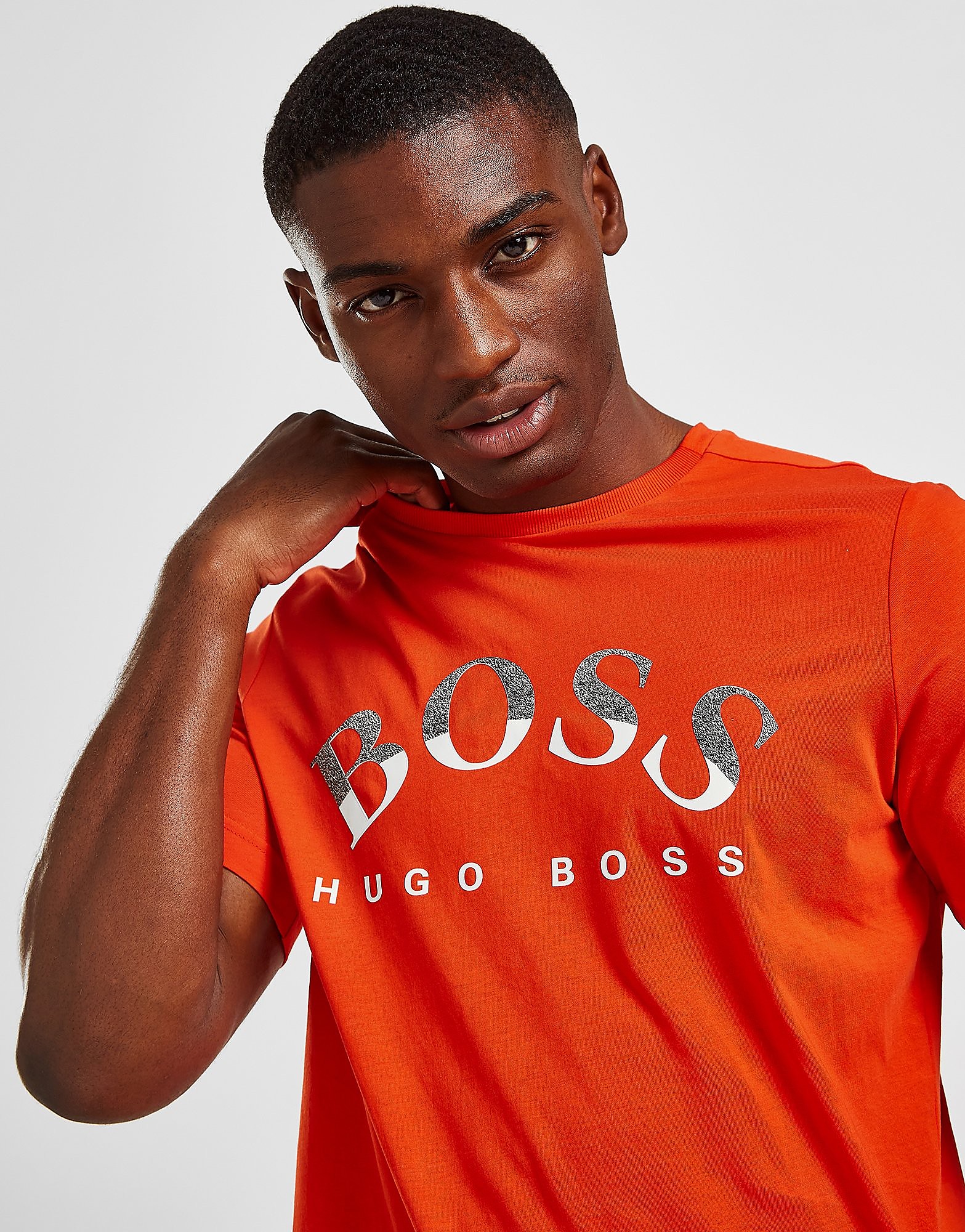 

BOSS Large Curve Logo T-Shirt - Orange - Mens, Orange