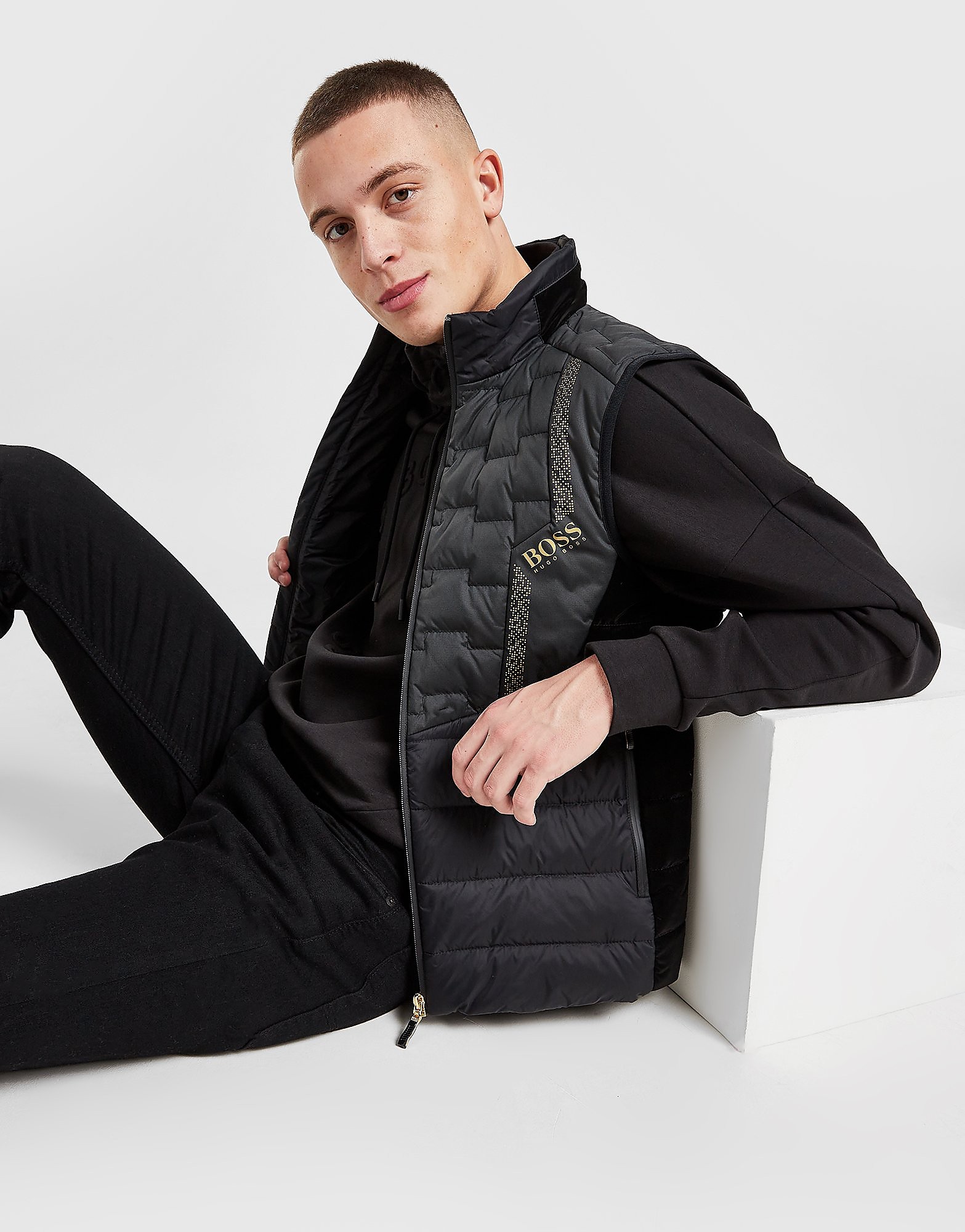 

BOSS Marson Pixel Gilet - Black - Mens, Black
