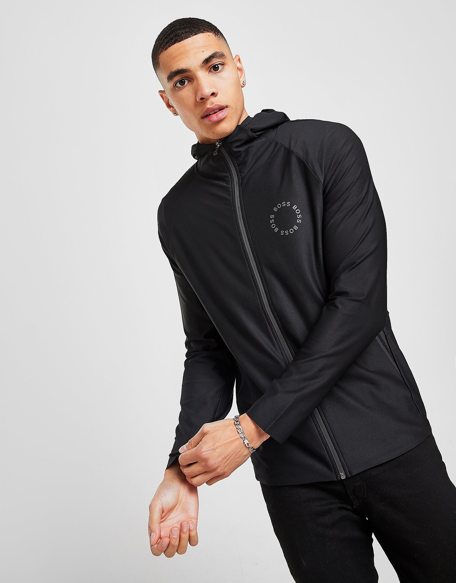 

BOSS Savoog Circle Poly Hoodie - Black - Mens, Black