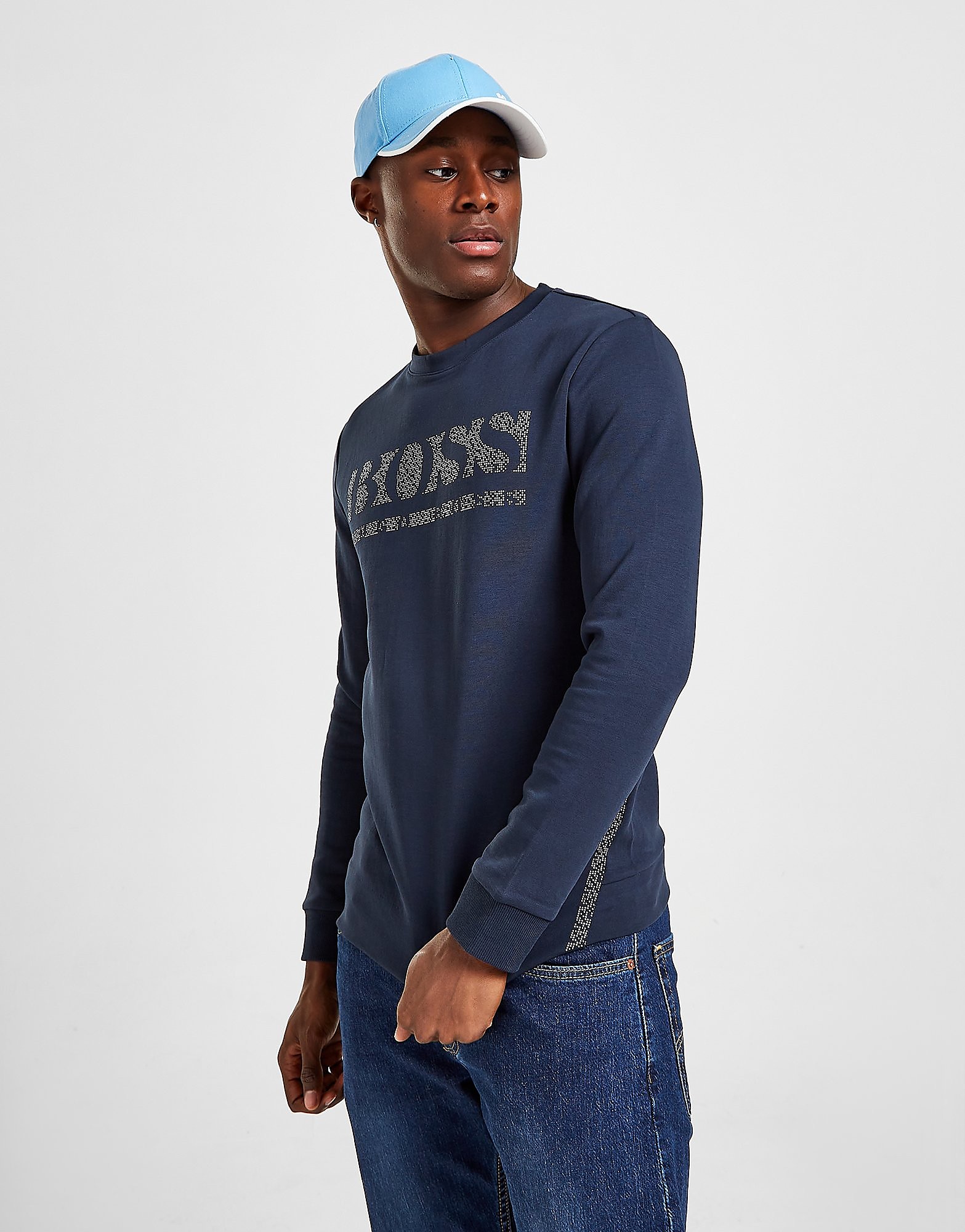 

BOSS Salbo Pixel Sweatshirt - Blue - Mens, Blue