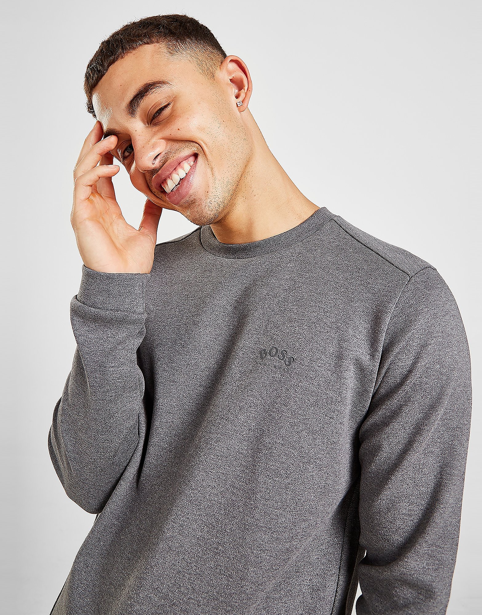 

BOSS Salbo Crew Sweatshirt - Grey - Mens, Grey