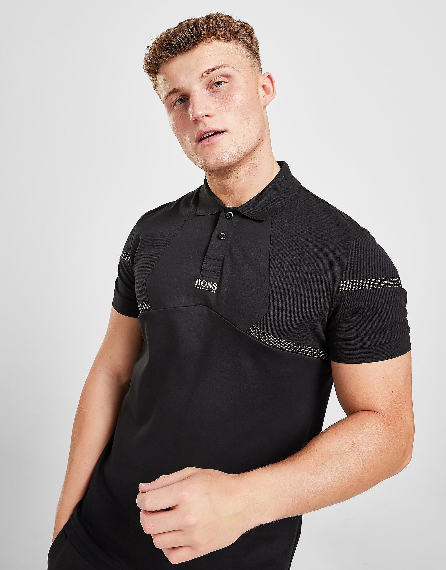 

BOSS Paul Pixel Technical Polo Shirt - Black - Mens, Black