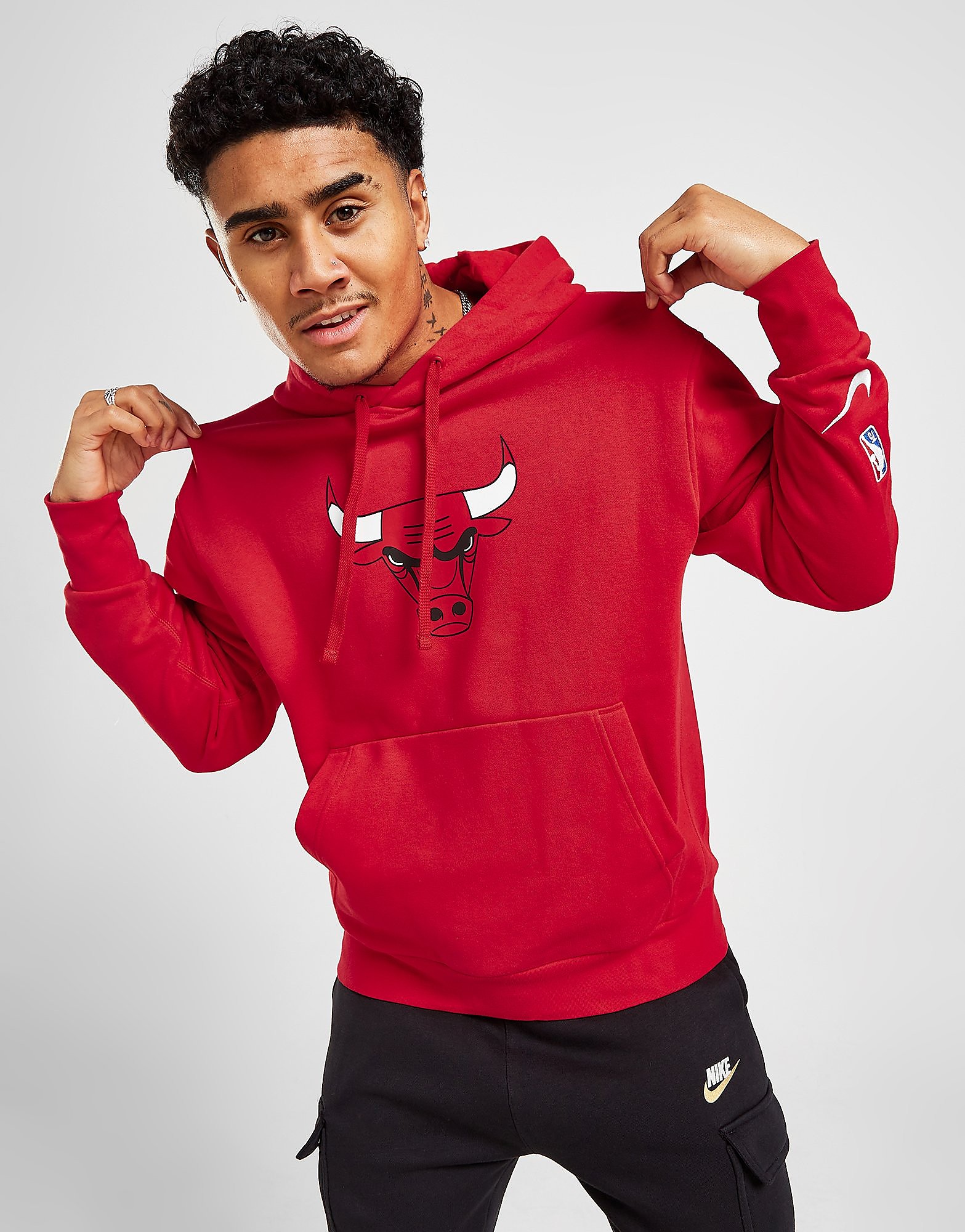 Nike NBA Chicago Bulls Pullover Fleece Hoodie - Red - Mens, Red