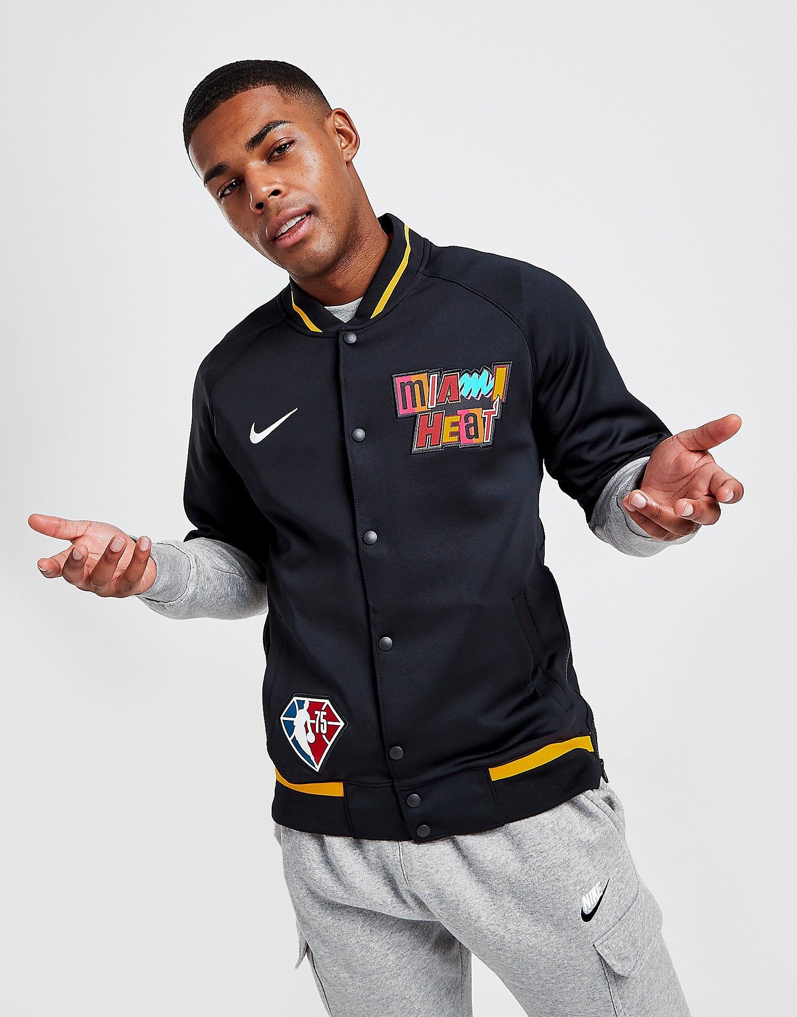 

Nike NBA Miami Heat Short Sleeve Jacket - Black - Mens, Black
