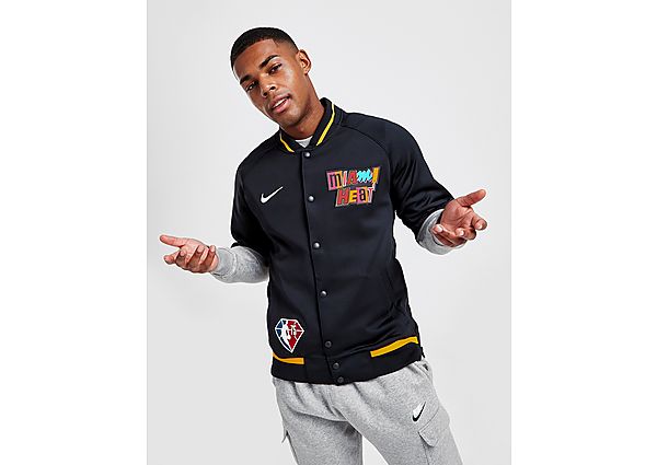 Nike NBA Miami Heat Short Sleeve Jacket - Black - Mens, Black