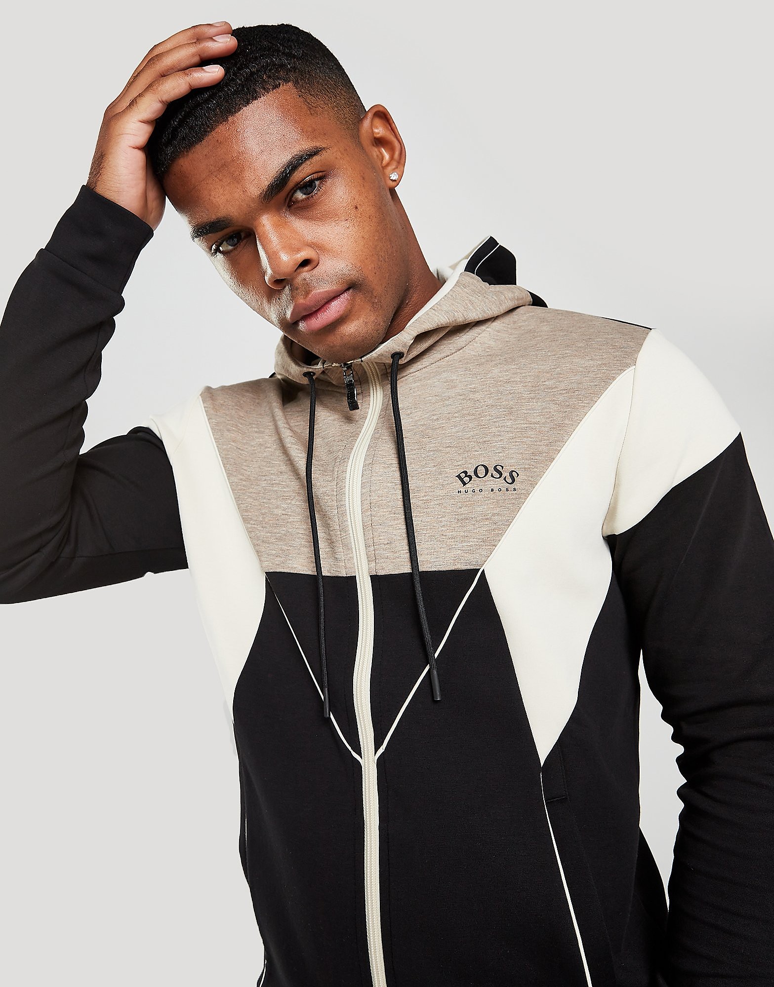 

BOSS Saggy Cut And Sew Full Zip Hoodie - Black - Mens, Black