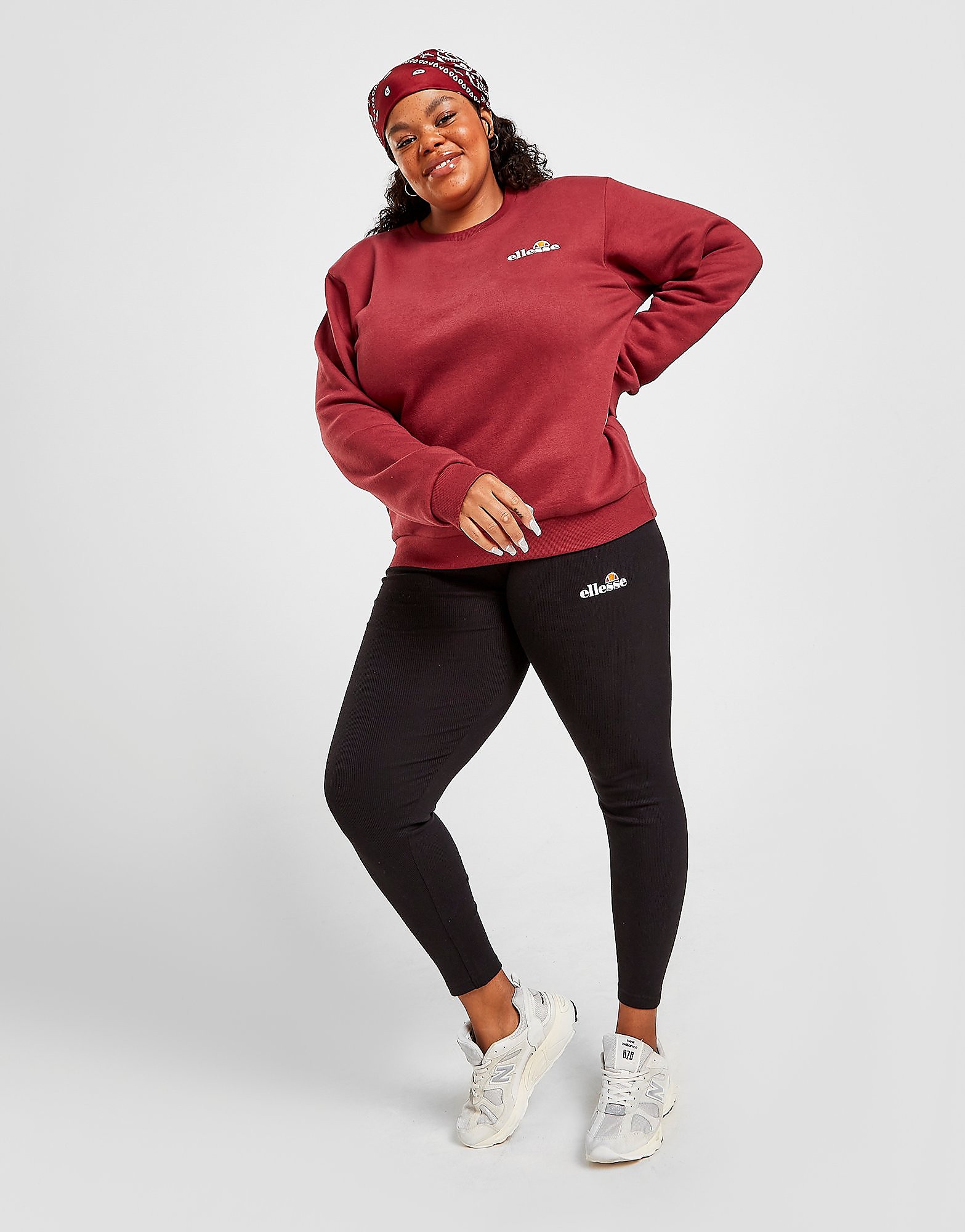 

Ellesse High Waist Ribbed Plus Size Leggings - Only at JD - Black - Womens, Black
