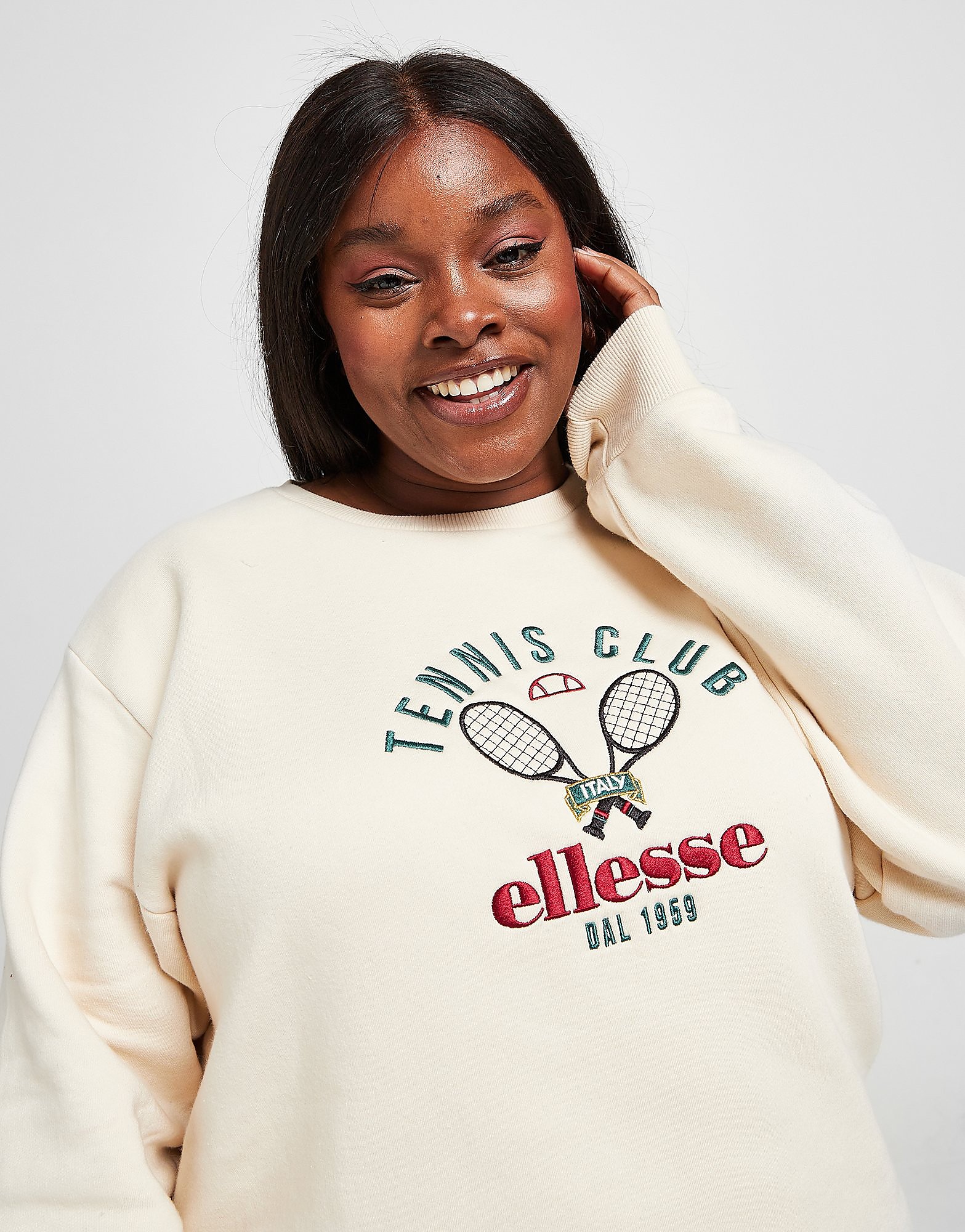 

Ellesse Tennis Embroidered Plus Size Crew Sweatshirt - Only at JD - White - Womens, White
