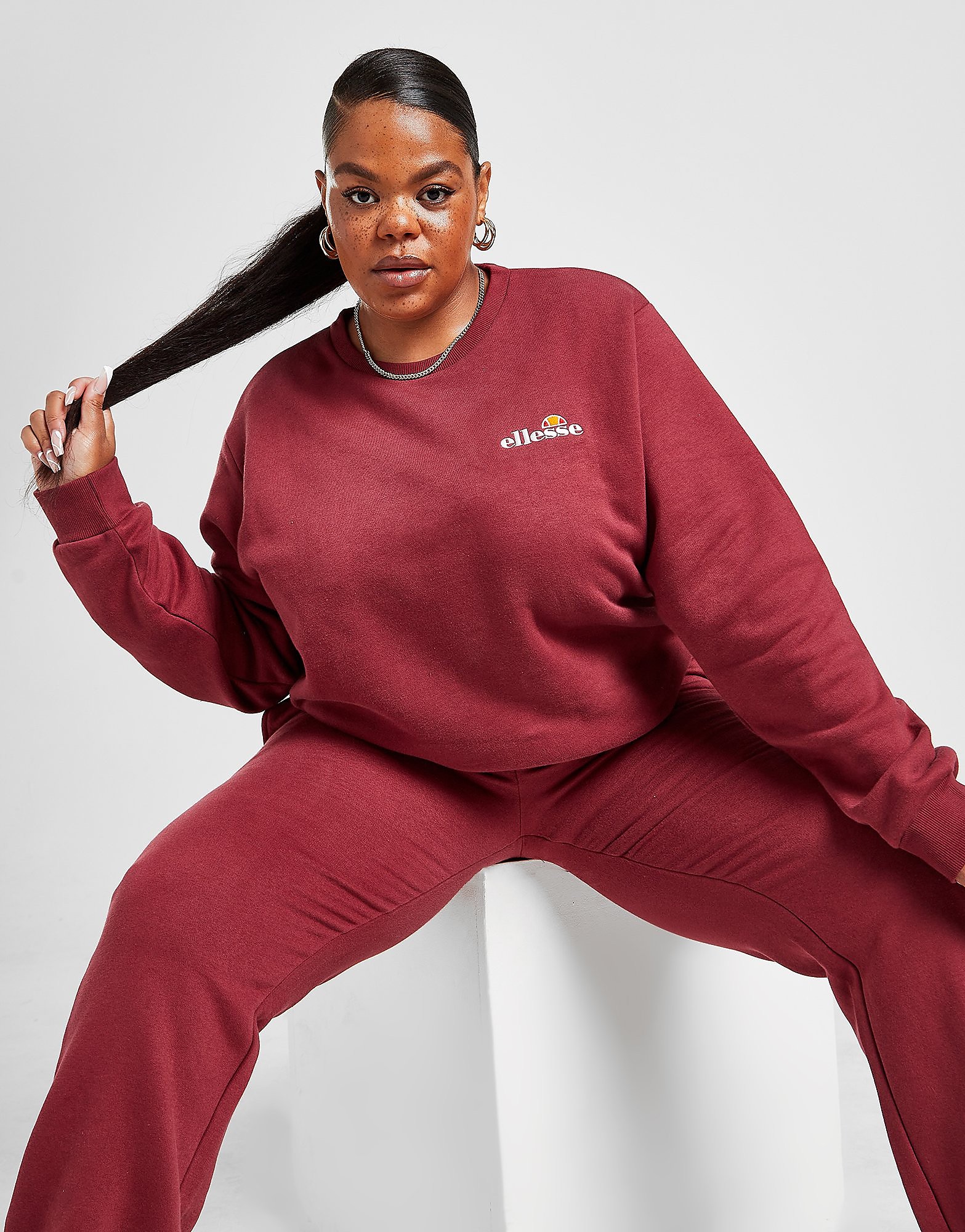 

Ellesse Plus Size Core Crew Sweatshirt - Only at JD - Red - Womens, Red