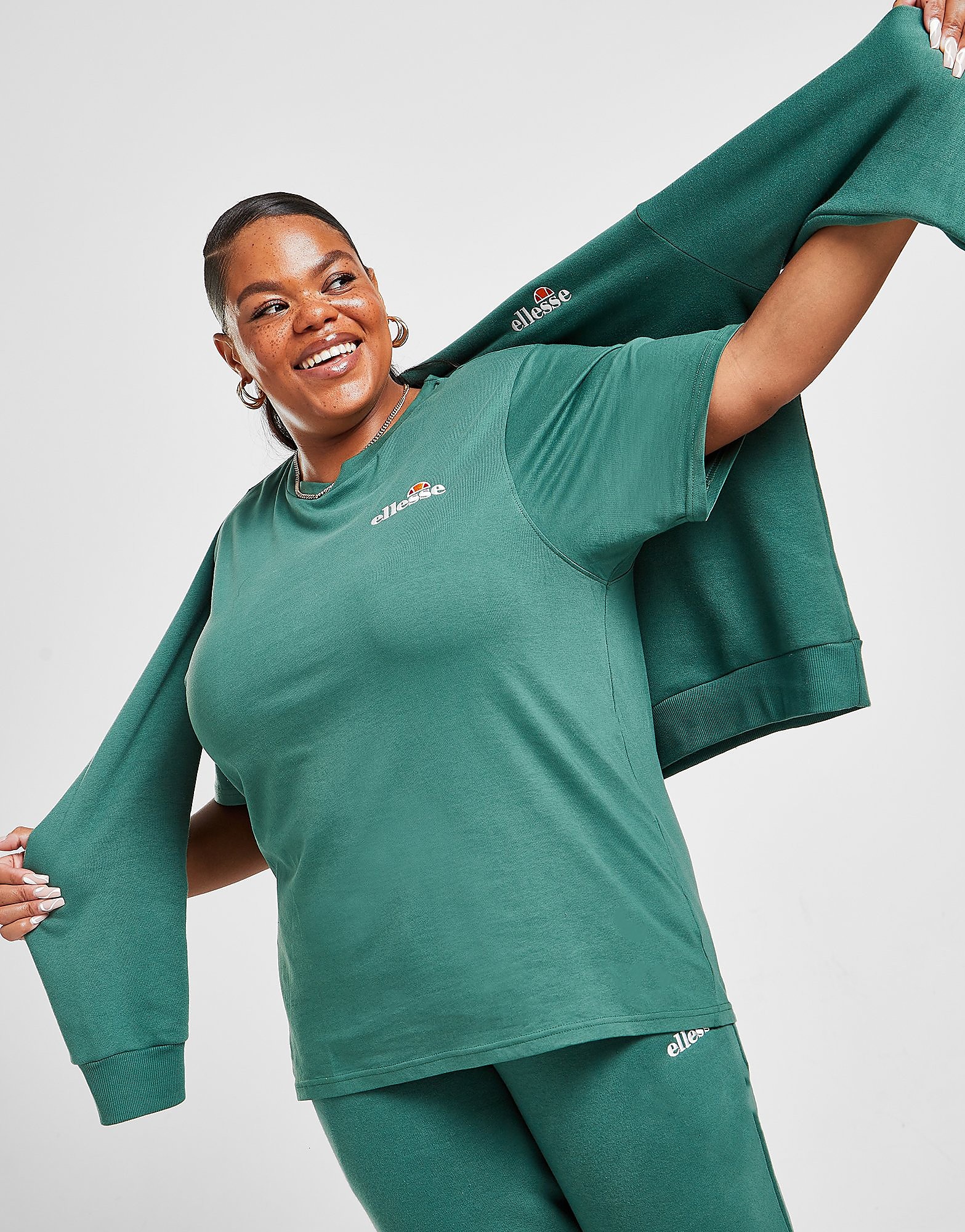 

Ellesse Tennis Embroidered Plus Size T-Shirt - Only at JD - Green - Womens, Green