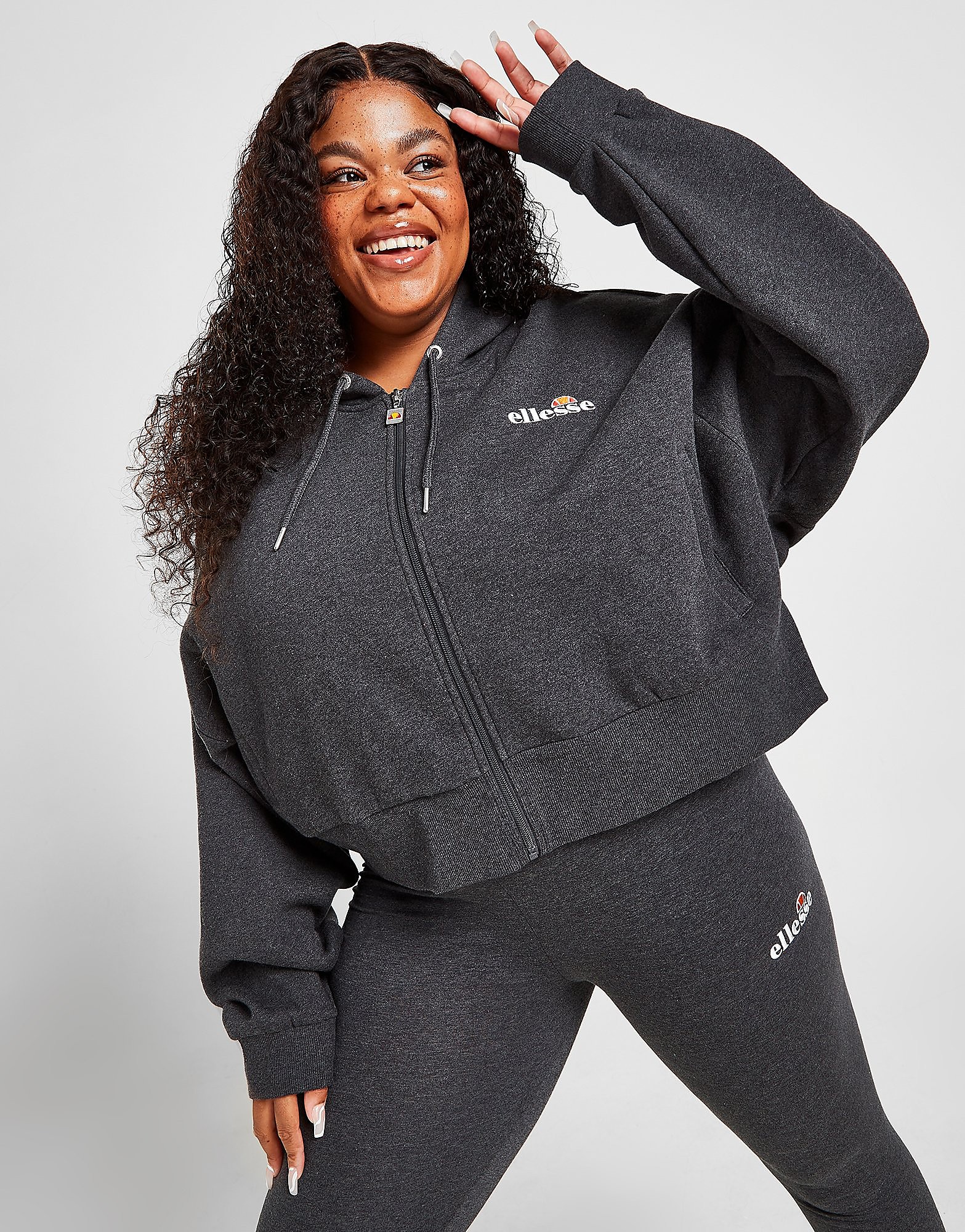 

Ellesse Plus Size Boxy Full Zip Hoodie - Only at JD - Grey - Womens, Grey