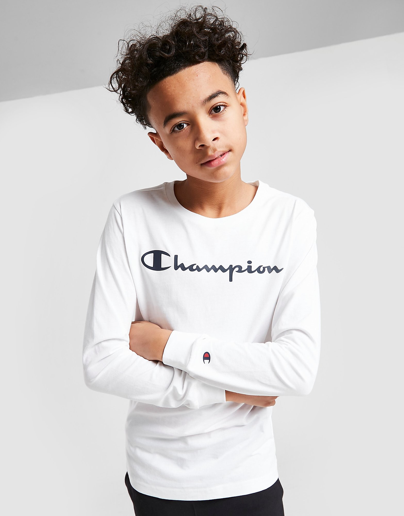 

Champion Large Logo Long Sleeve T-Shirt Junior - White - Kids, White