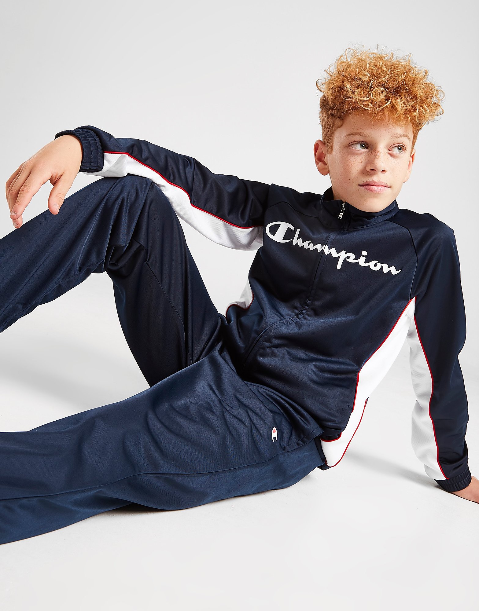 

Champion Poly Full Zip Panel Tracksuit Junior - Blue - Kids, Blue