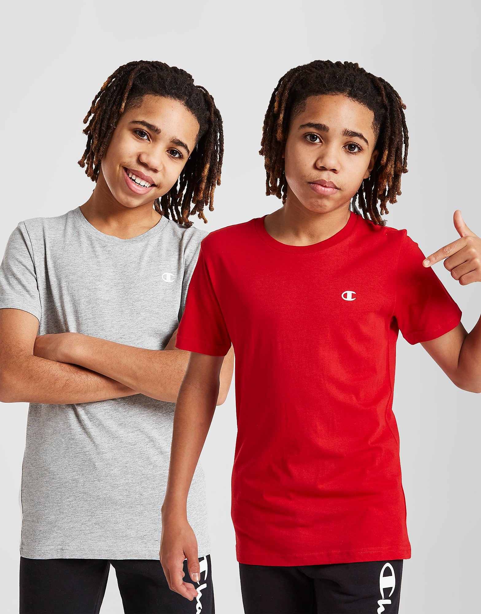 Champion 2-Pack T-Shirt Junior - Grey/Red - Kids, Grey/Red