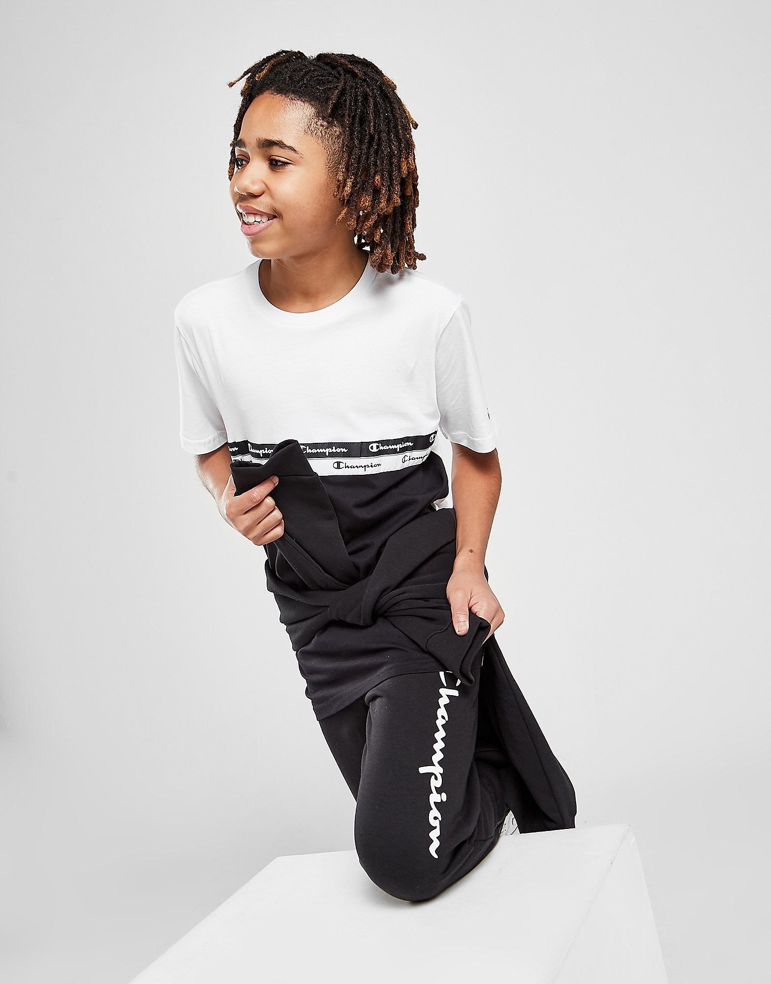 

Champion Tape Stripe T-Shirt Junior - White/Black - Kids, White/Black