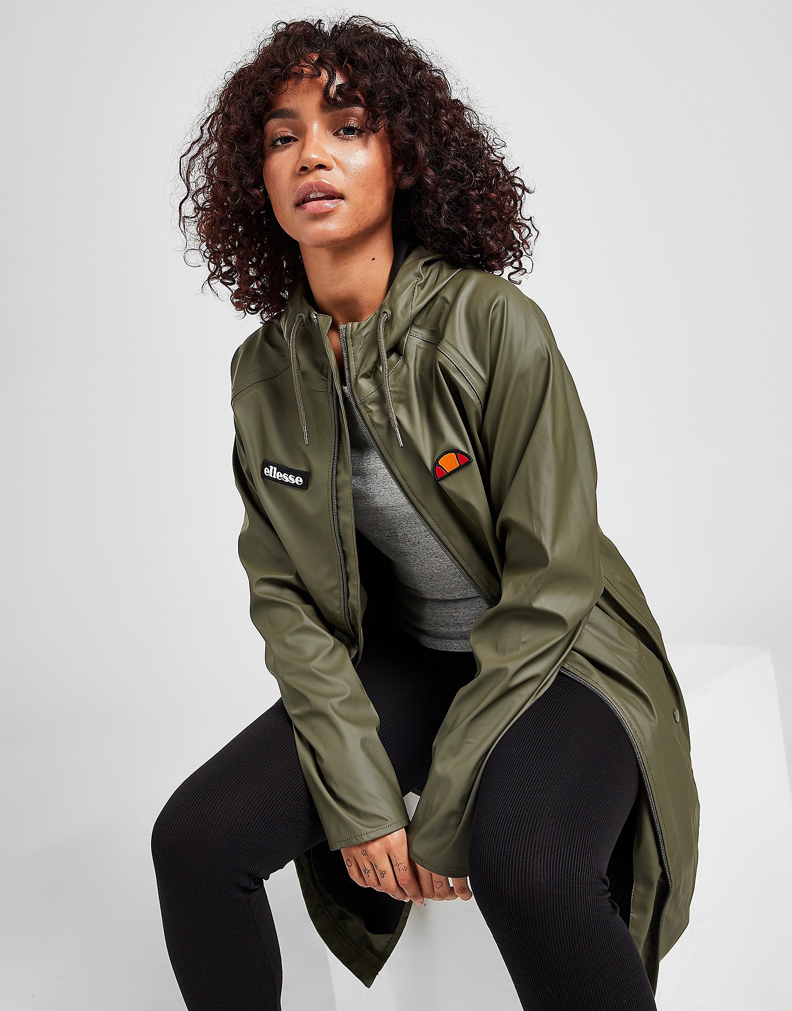 

Ellesse Lightweight Long Rain Jacket - Only at JD - Green - Womens, Green