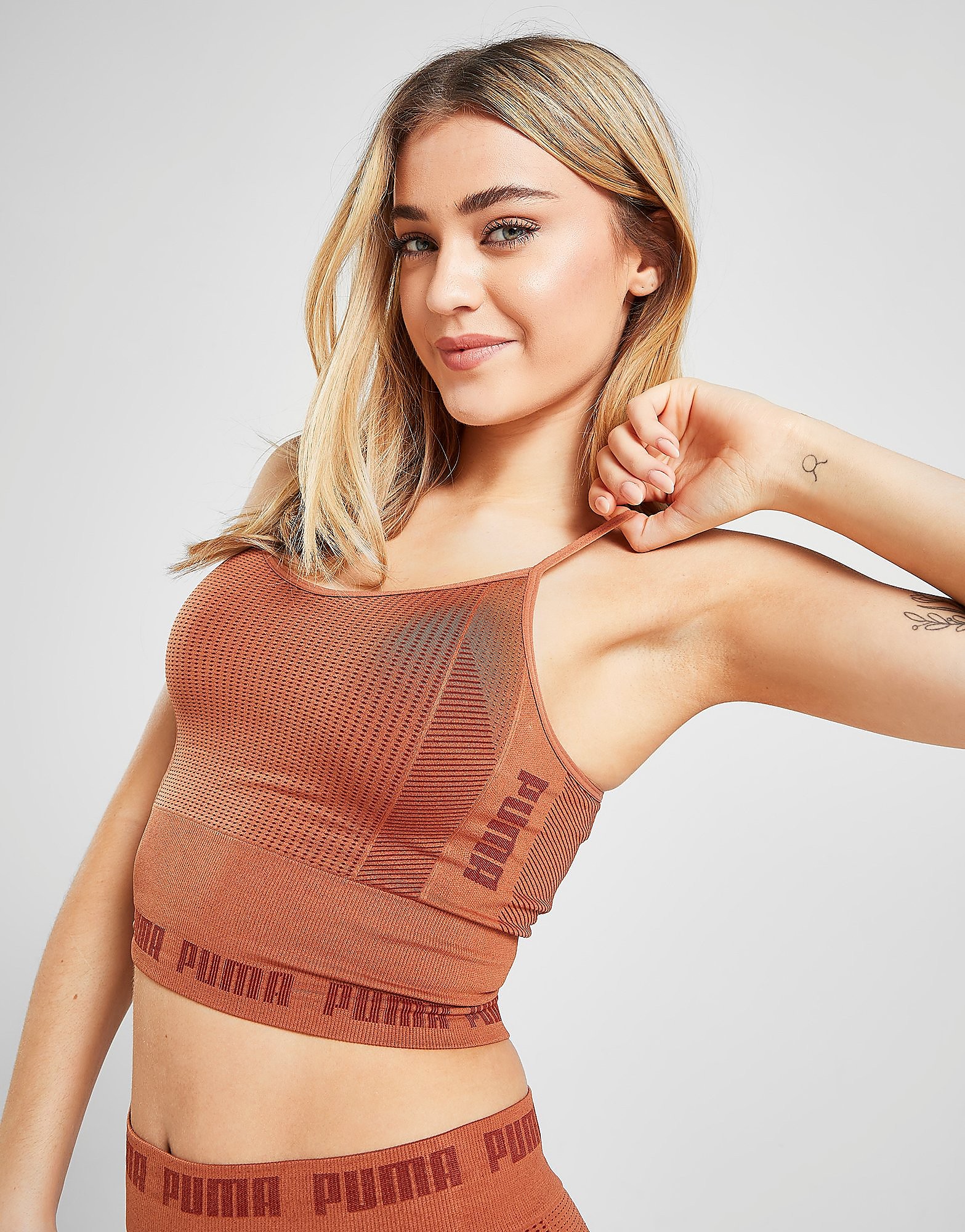 

Puma evoKNIT Seamless Strappy Bra - Brown - Womens, Brown
