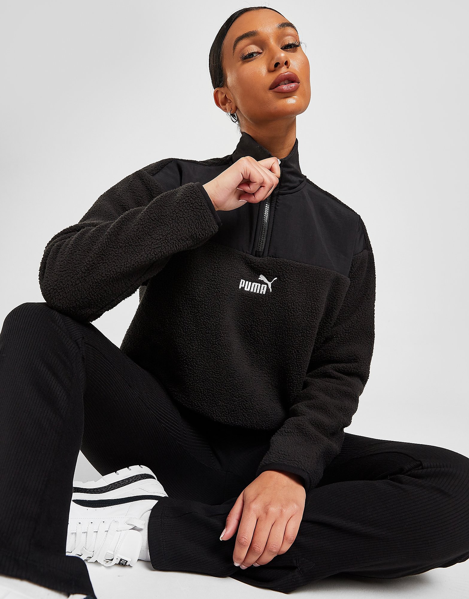 

Puma Power Polar 1/4 Zip Fleece - Black - Womens, Black