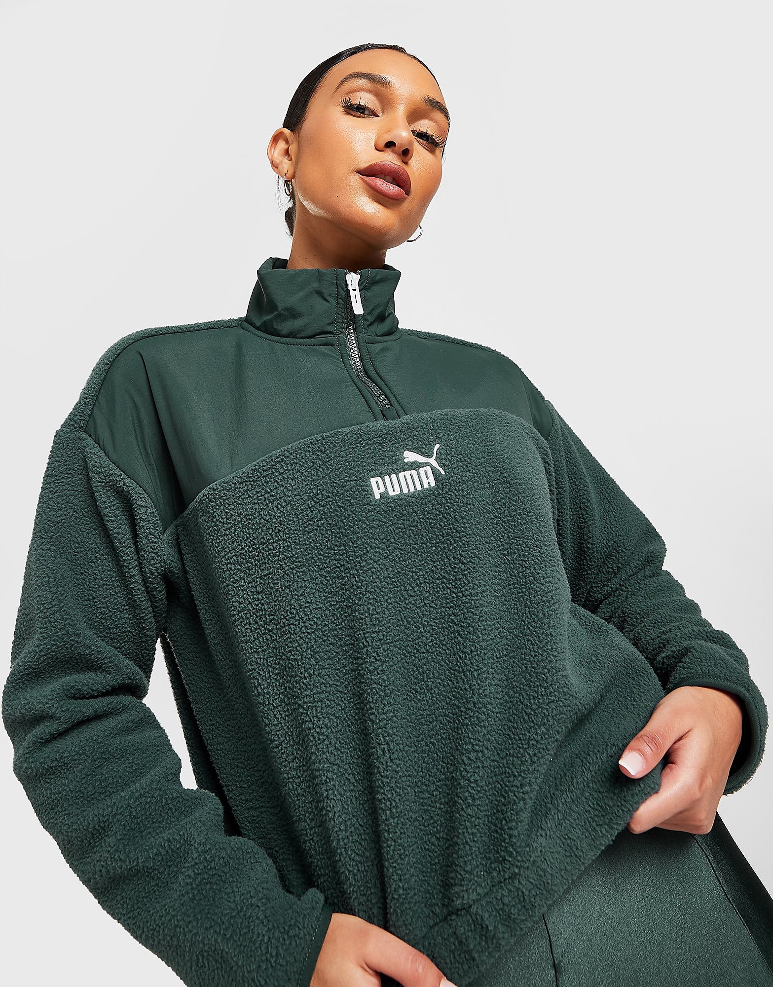 

Puma Power Polar 1/4 Zip Fleece - Green - Womens, Green