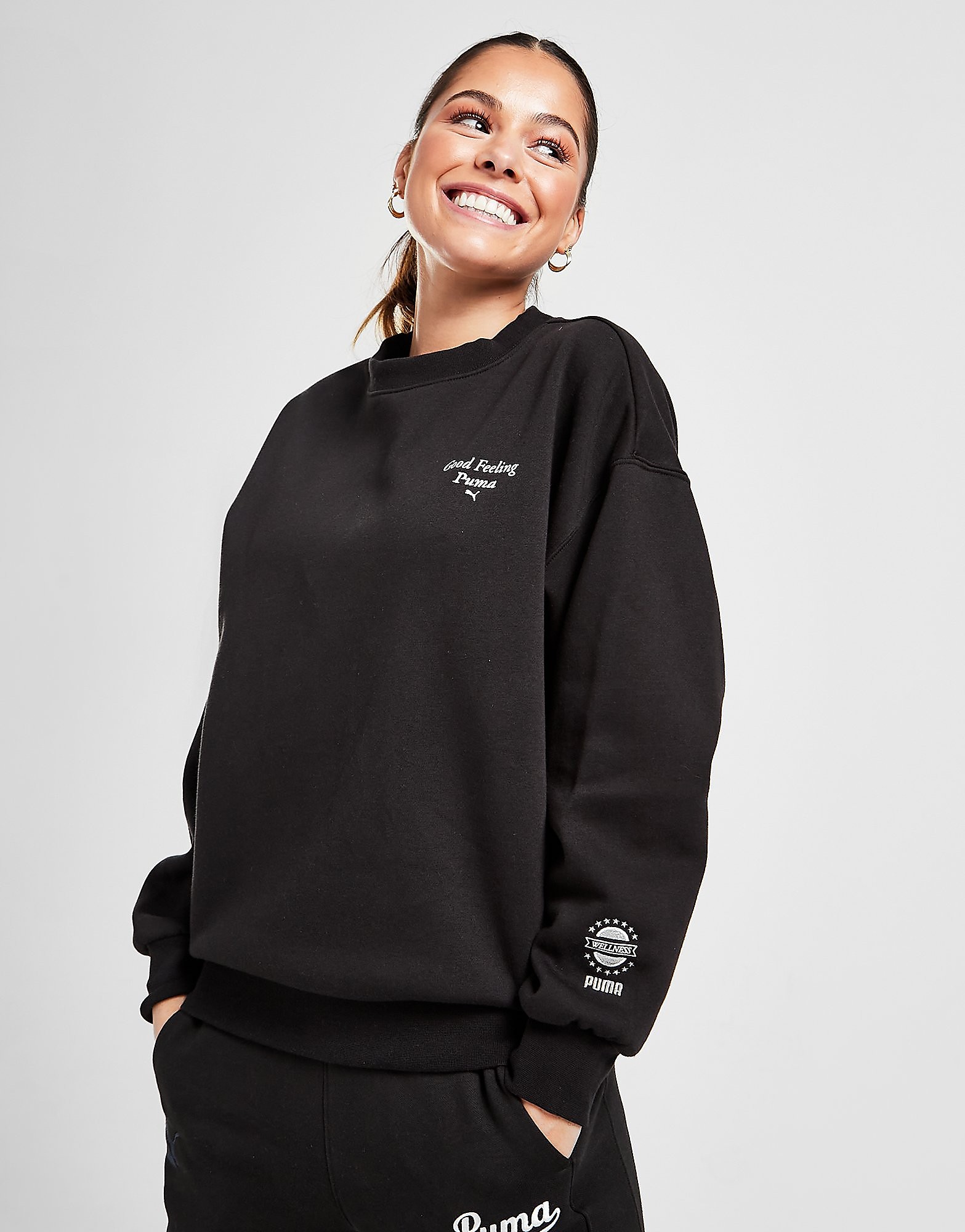 Puma Wellness Club Crew Sweatshirt - Black - Womens, Black