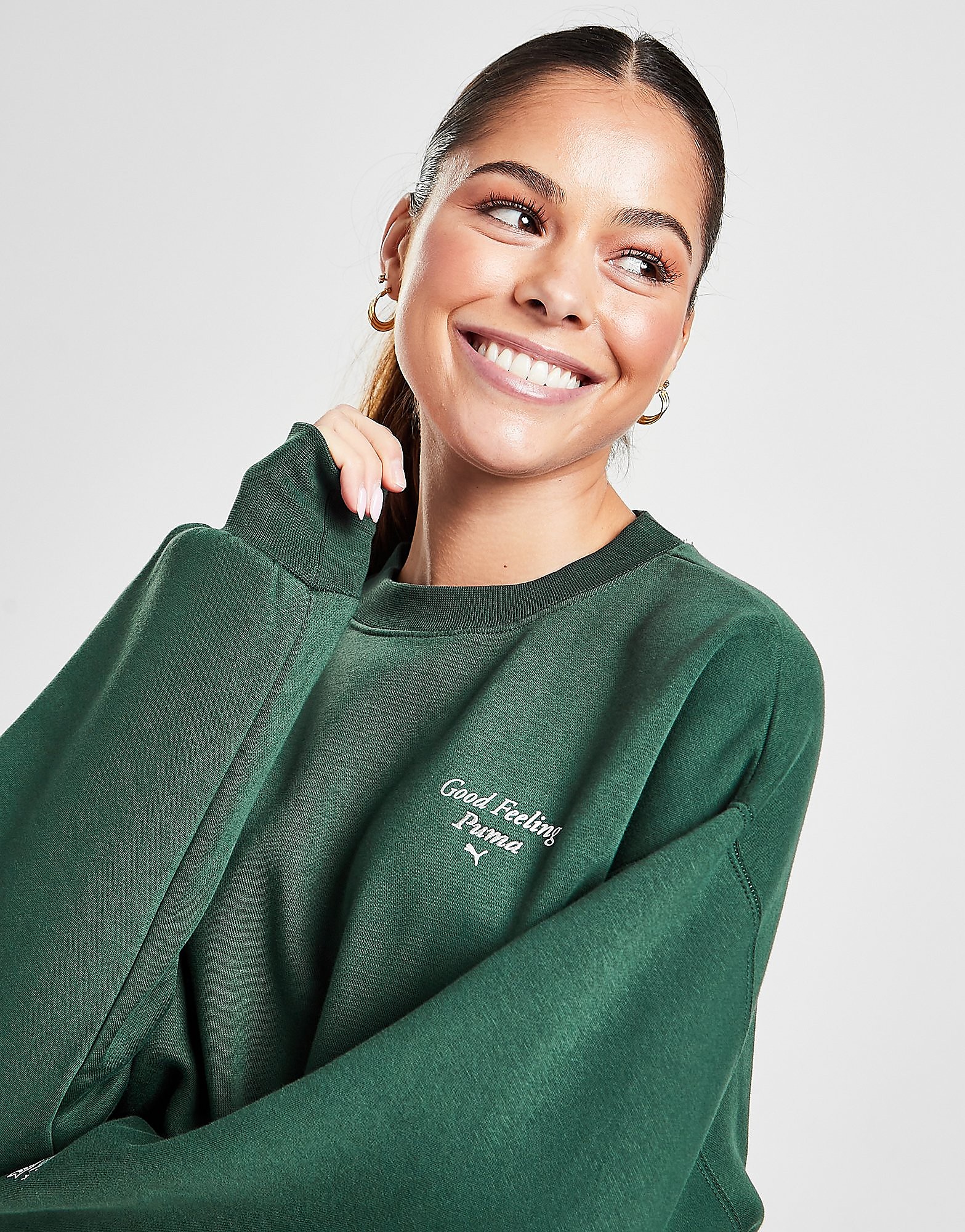

Puma Wellness Club Crew Sweatshirt - Green - Womens, Green
