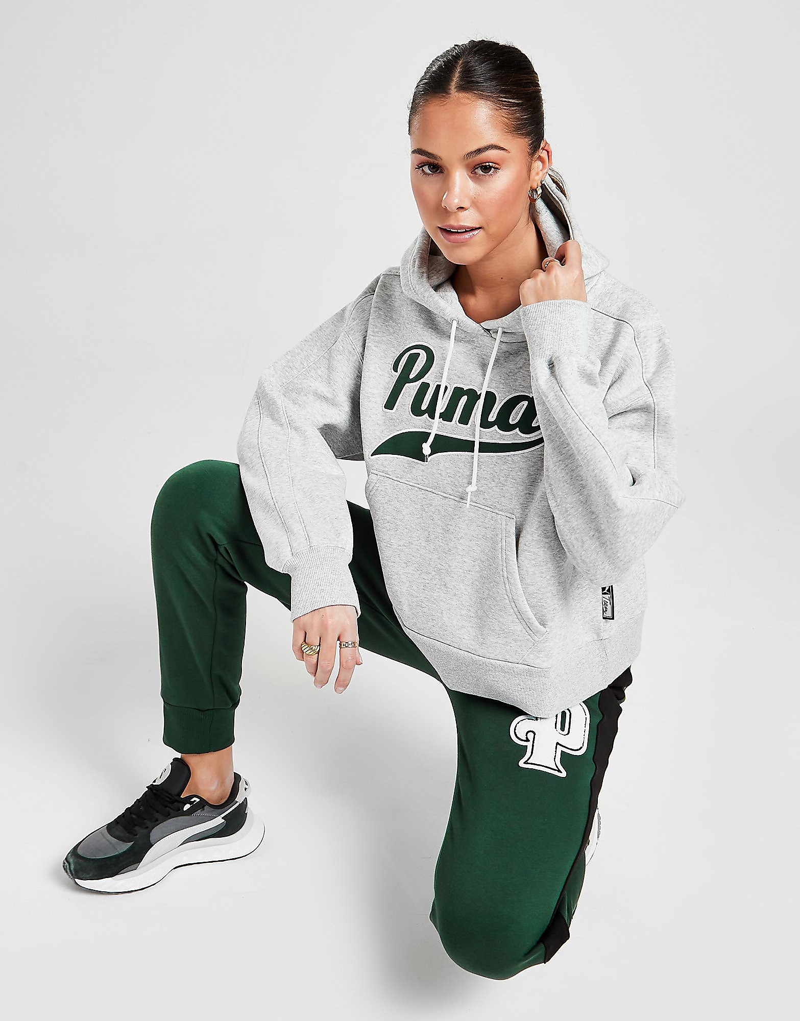 

Puma Varsity Large Logo Hoodie - Grey - Womens, Grey