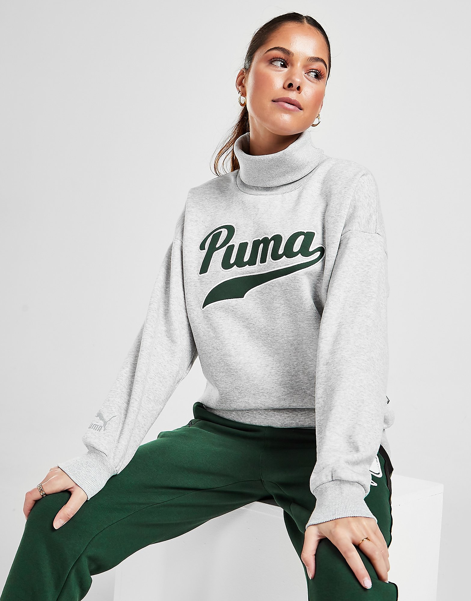 

Puma Varsity Turtleneck Sweatshirt - Grey - Womens, Grey