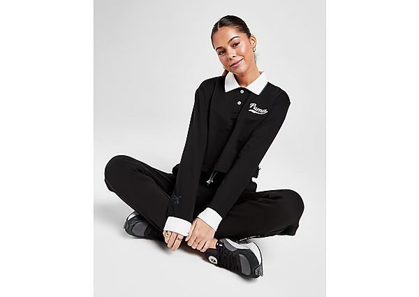 Puma Varsity Long Sleeve Polo Shirt - Black - Womens, Black