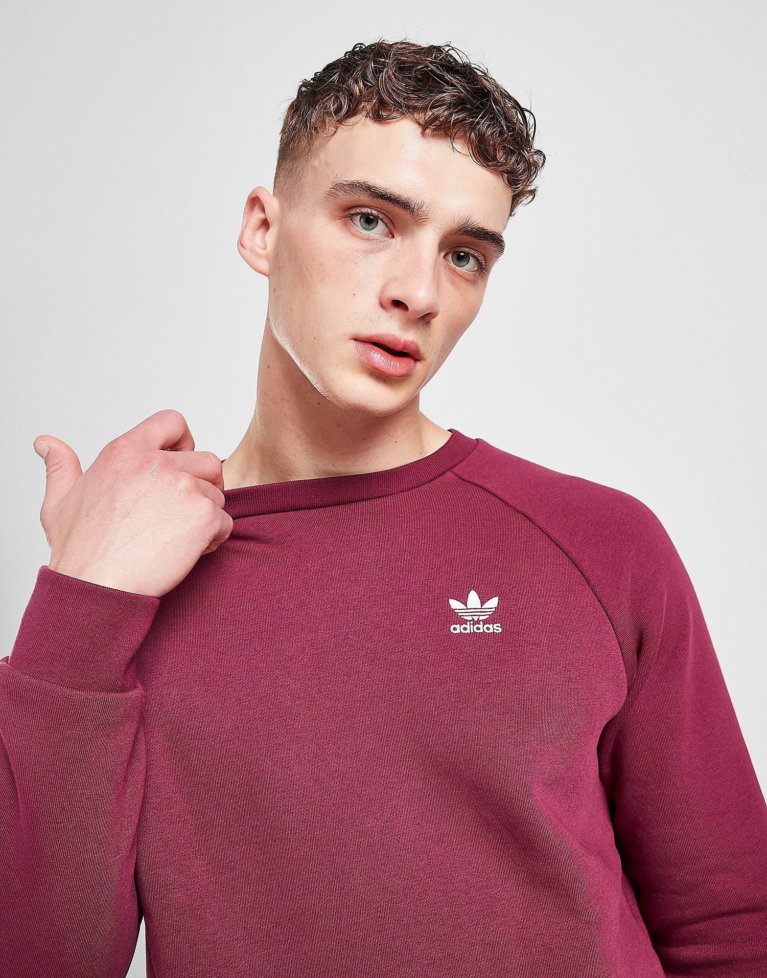 

adidas Originals Trefoil Essential Sweatshirt - Victory Crimson - Mens, Victory Crimson