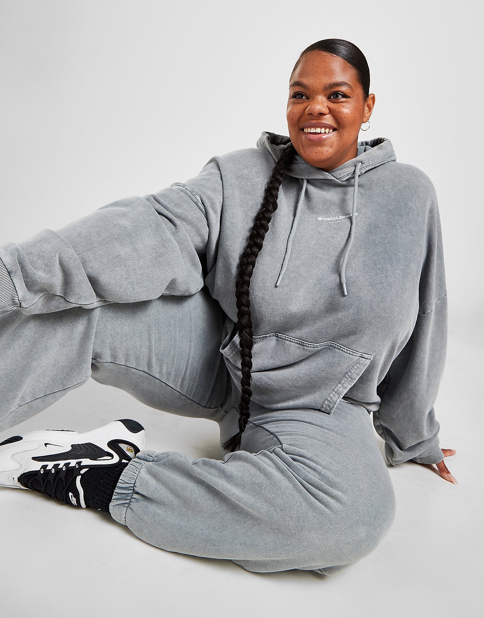 

Supply & Demand Ombre Graphic Plus Size Hoodie - Grey - Womens, Grey