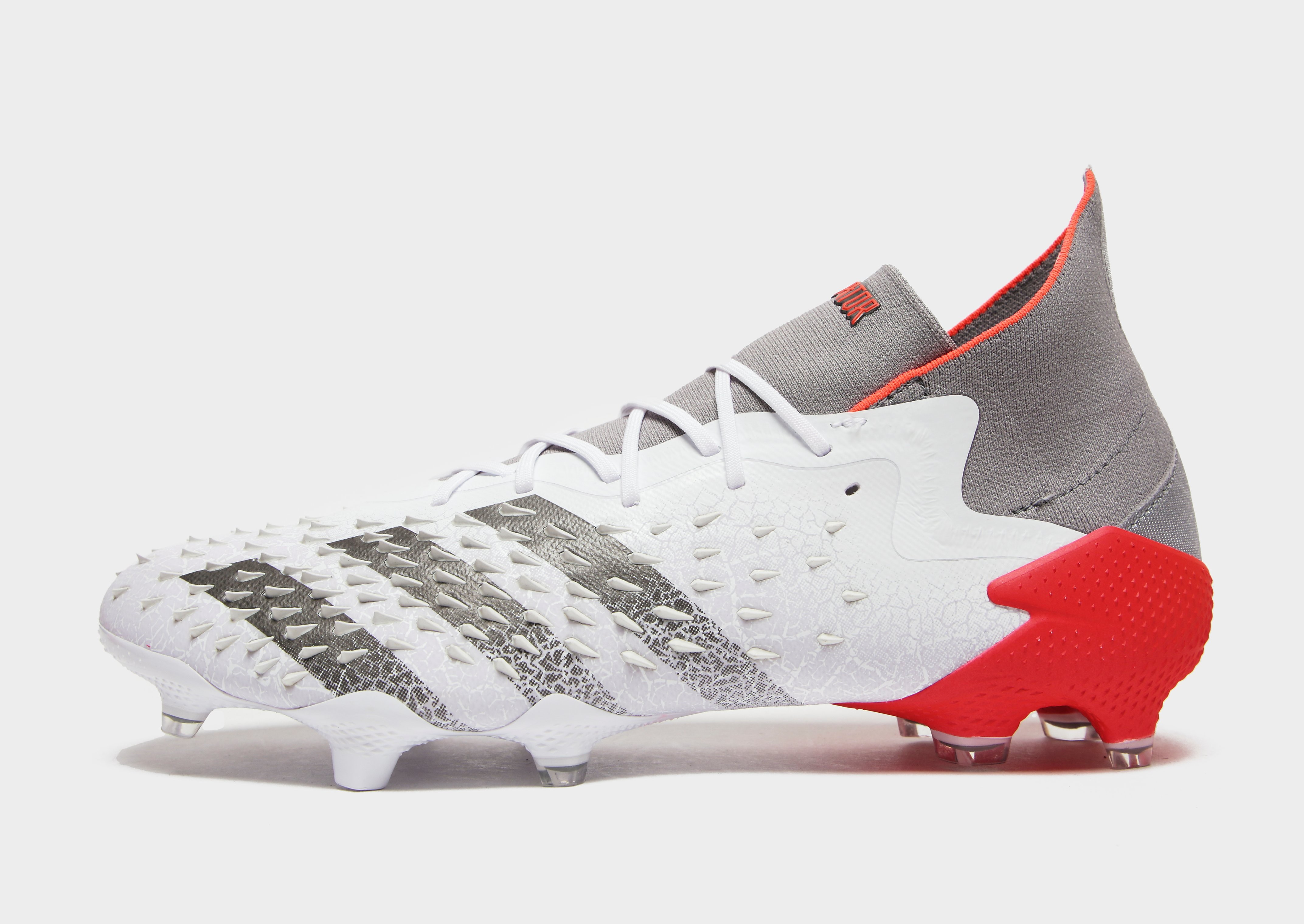 adidas Whitespark Predator Freak .1 FG - Cloud White / Iron Metallic / Solar Red - Womens, Cloud White / Iron Metallic / Solar Red