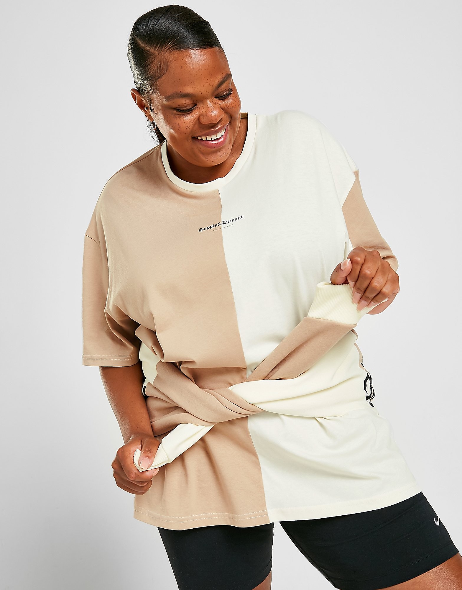 

Supply & Demand Splice Plus Size Boyfriend T-Shirt - Only at JD - Brown, Brown