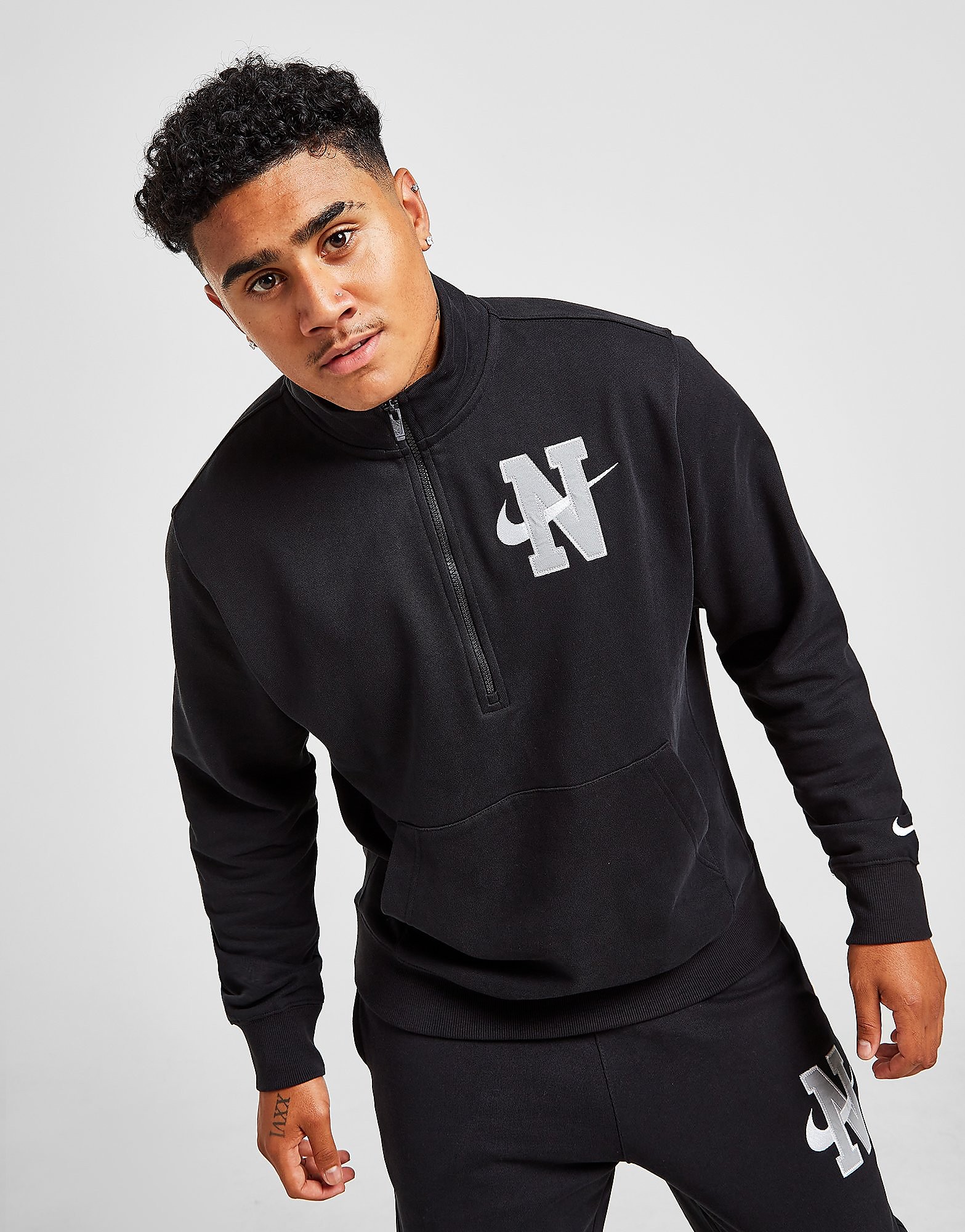 Nike Retro 1/2 Zip Top - Black - Mens, Black