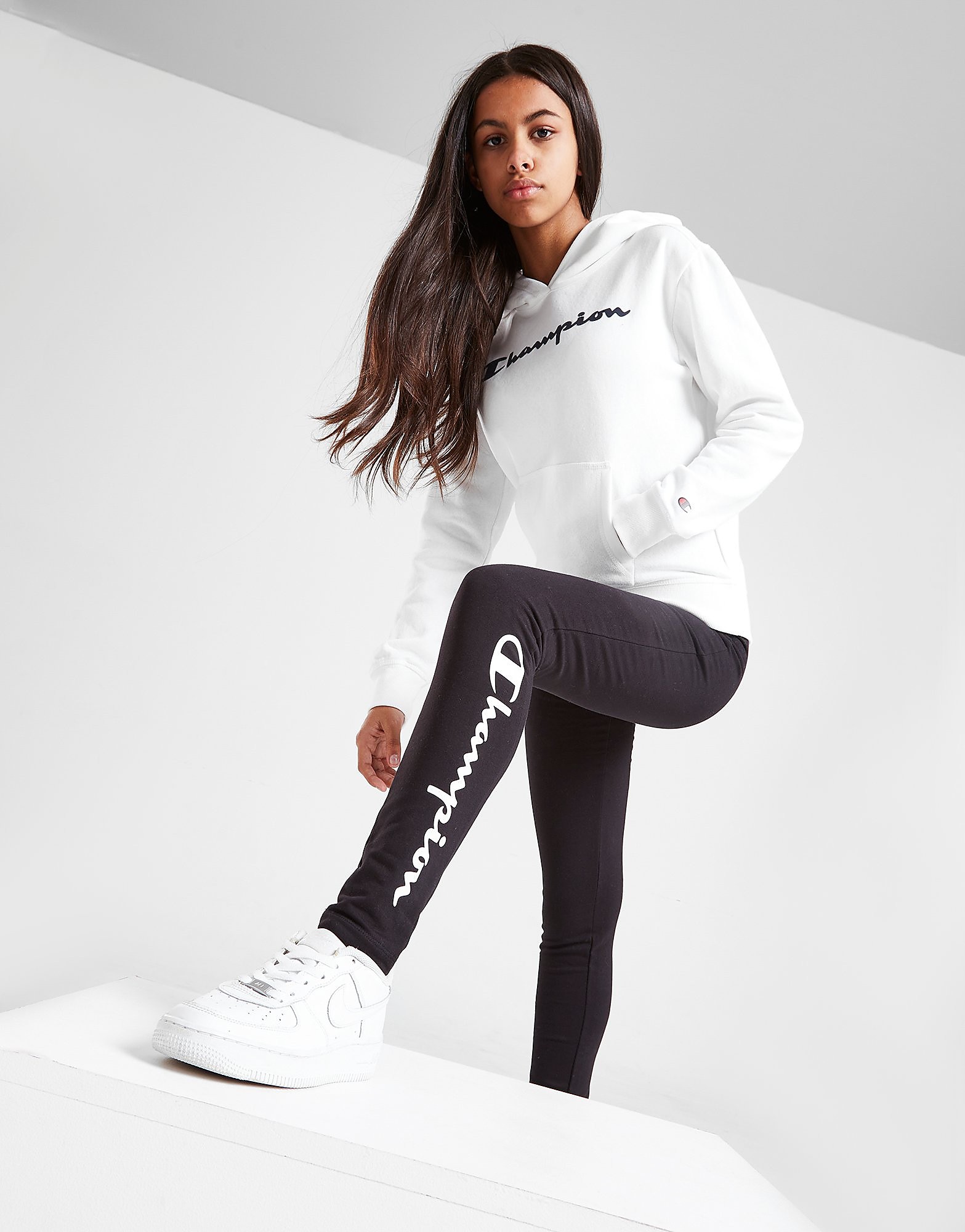 

Champion Girls' Logo Leggings Junior - Black - Kids, Black