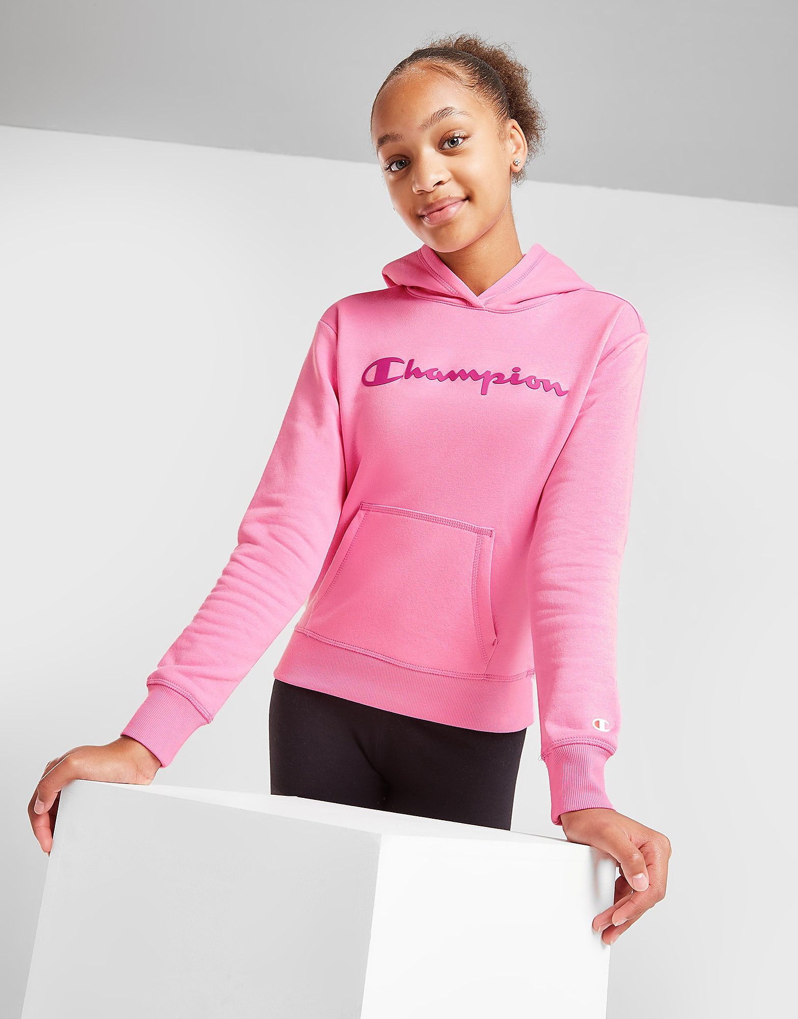 

Champion Girls' Logo Overhead Hoodie Junior - Pink - Kids, Pink