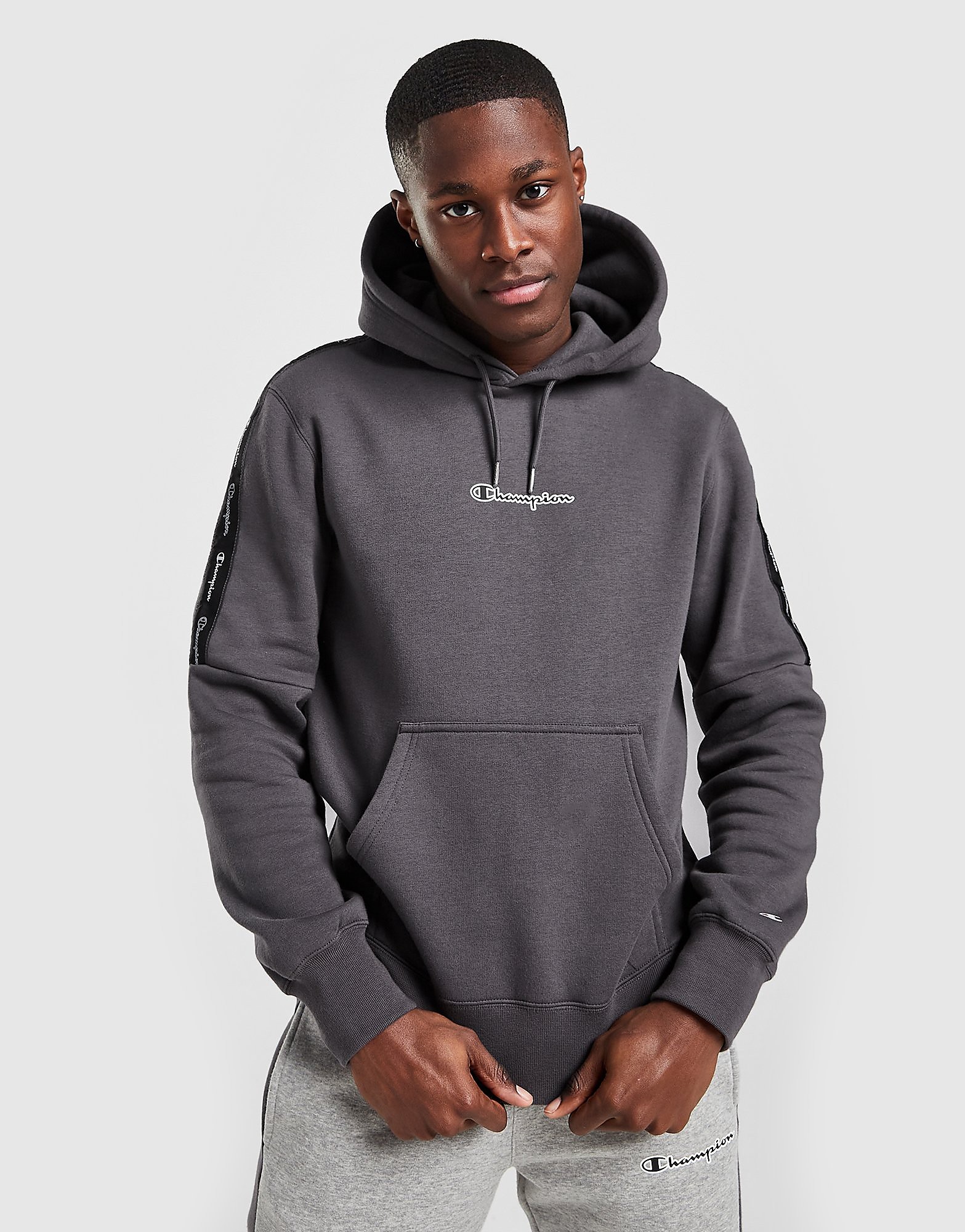 Champion Tape Overhead Hoodie - Grey - Mens, Grey