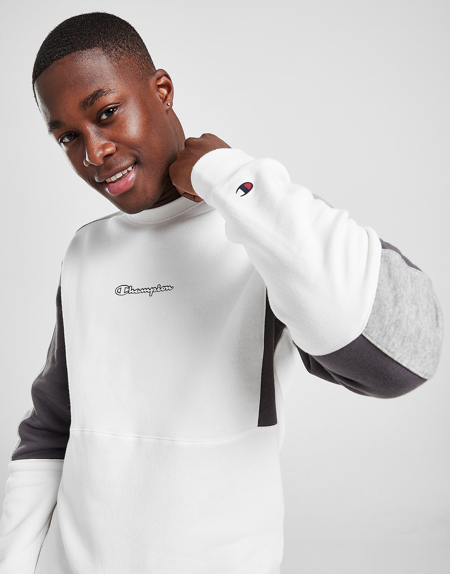 

Champion Colour Block Crew Sweatshirt - Only at JD - White - Mens, White