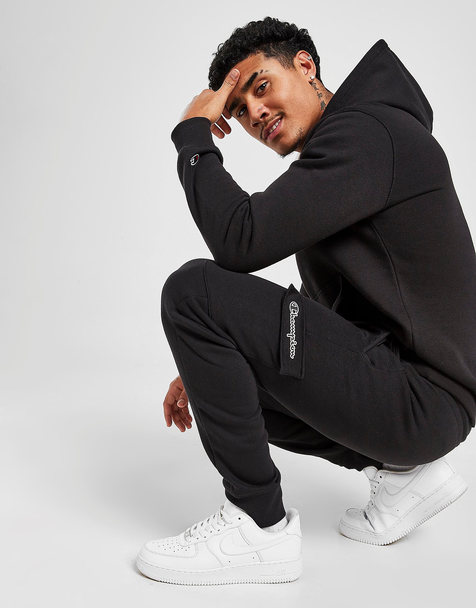 

Champion Fleece Cargo Joggers - Only at JD - Black - Mens, Black