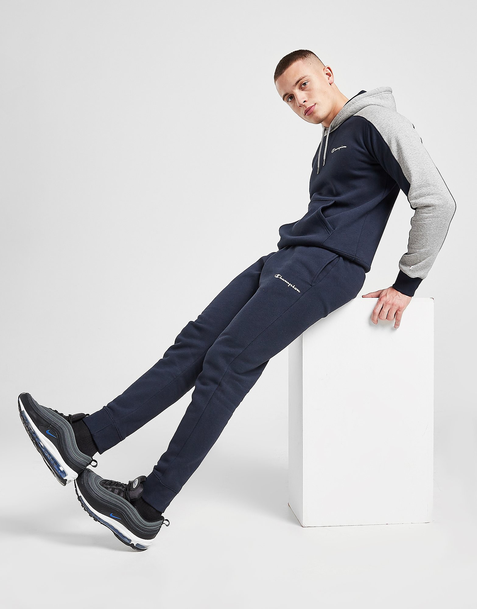 

Champion Logo Hooded Fleece Tracksuit - Only at JD - Navy - Mens, Navy