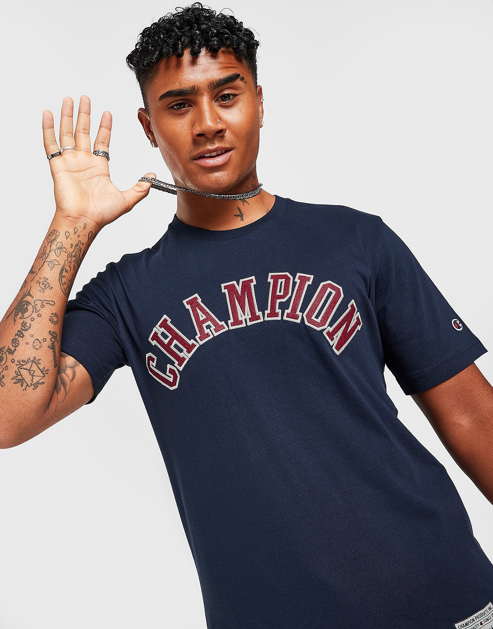 Champion Book Large Logo T-Shirt - Only at JD - Blue - Mens, Blue