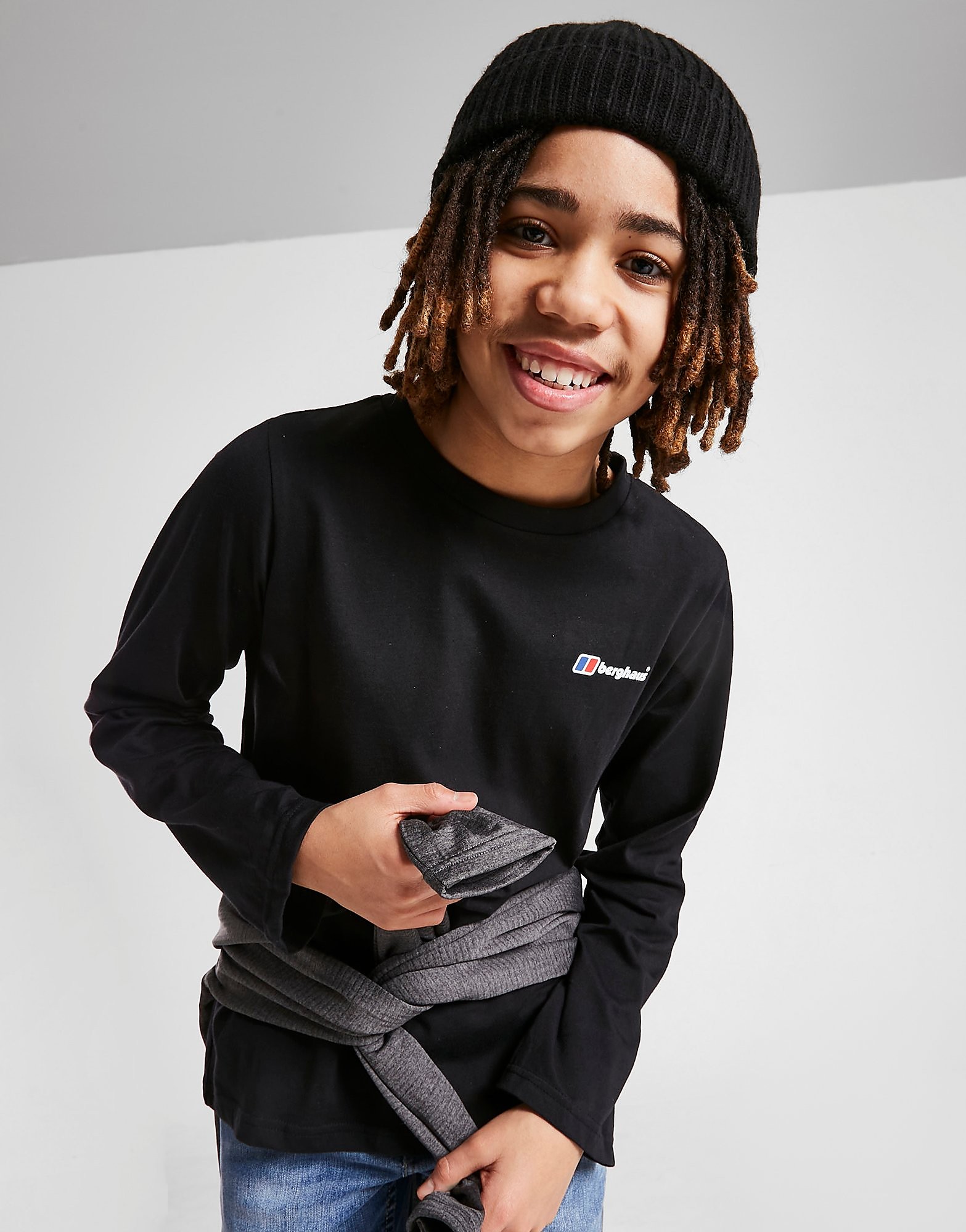 Berghaus Long Sleeve Small Logo T-Shirt Junior - Black - Kids, Black