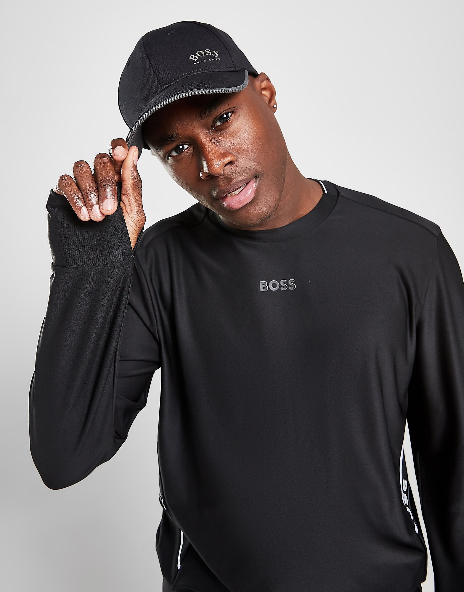 

BOSS Logo Cap - Black/Grey - Womens, Black/Grey