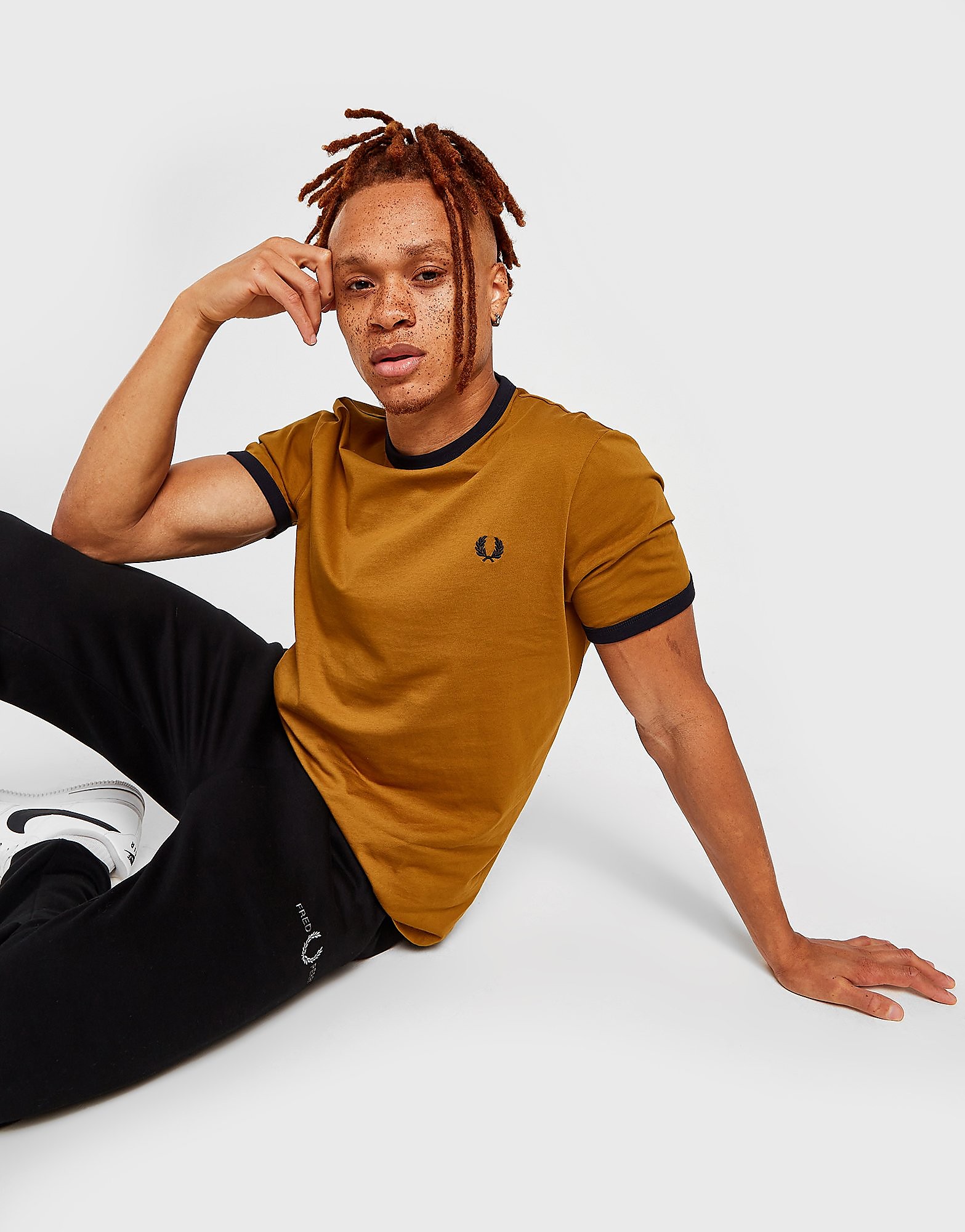 

Fred Perry Ringer T-Shirt - Caramel - Mens, Caramel