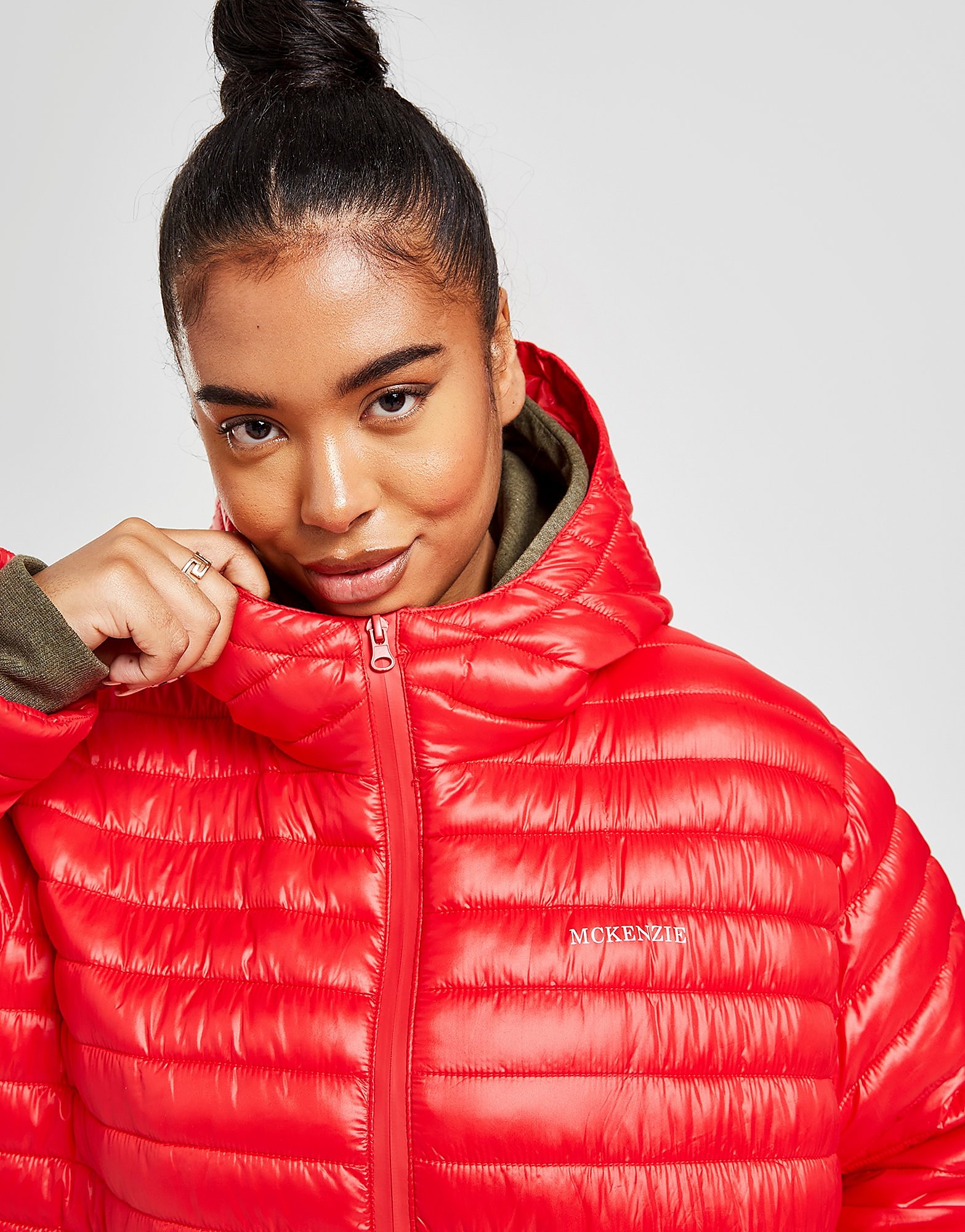 

McKenzie Core Logo Padded Plus Size Jacket - Only at JD - Red - Womens, Red