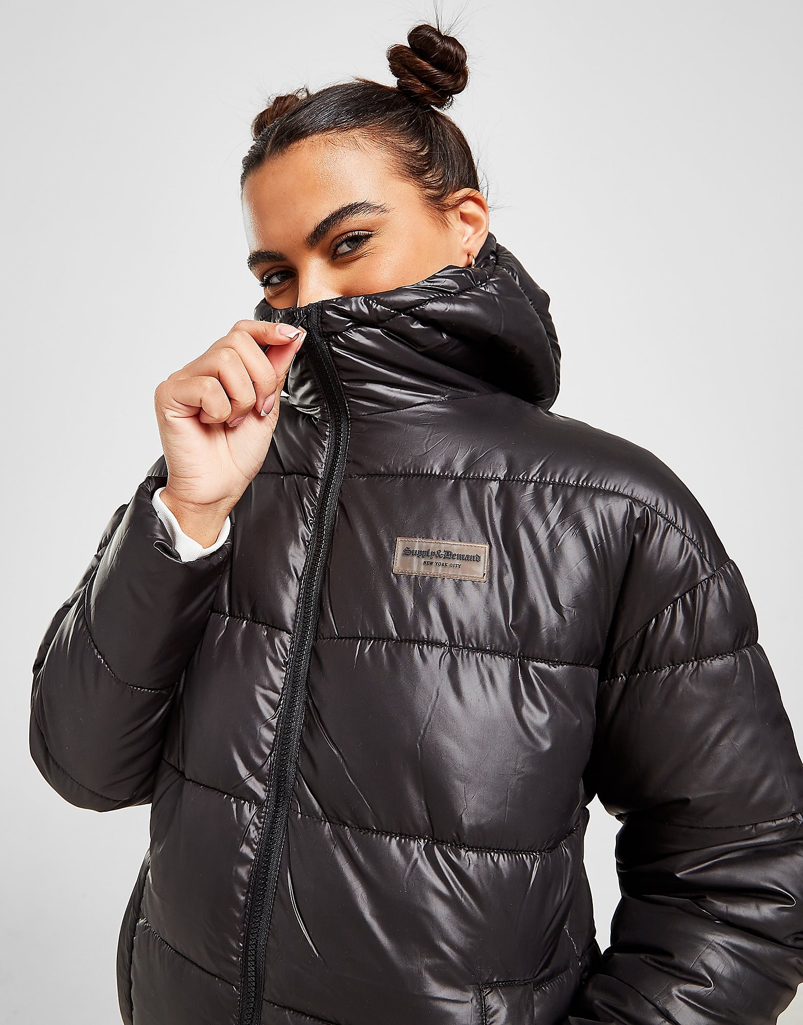 Supply & Demand Longline Padded Jacket - Only at JD - Black - Womens, Black