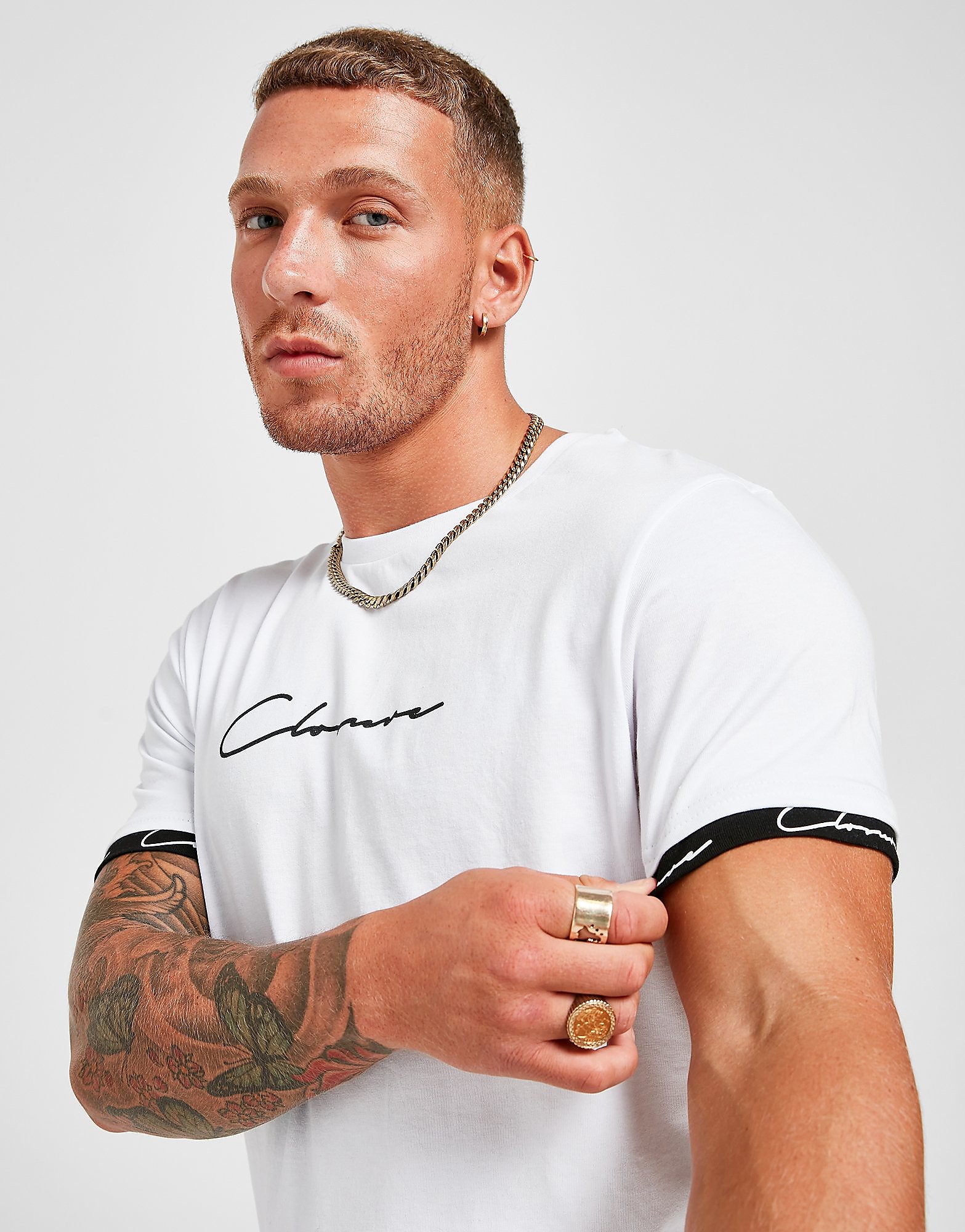 Closure London Cuff T-Shirt - White - Mens, White