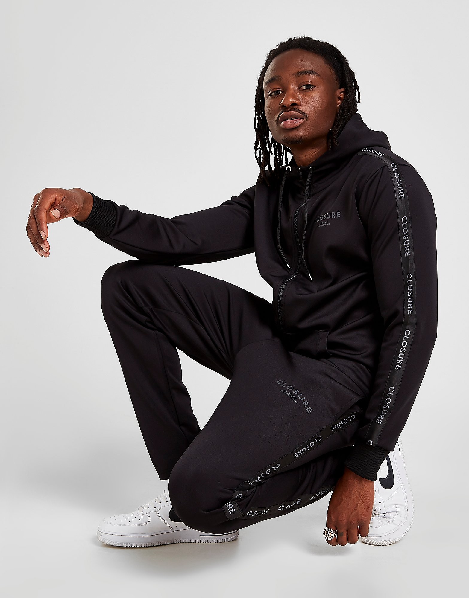 

Closure London Tape Poly Track Pants - Black - Mens, Black