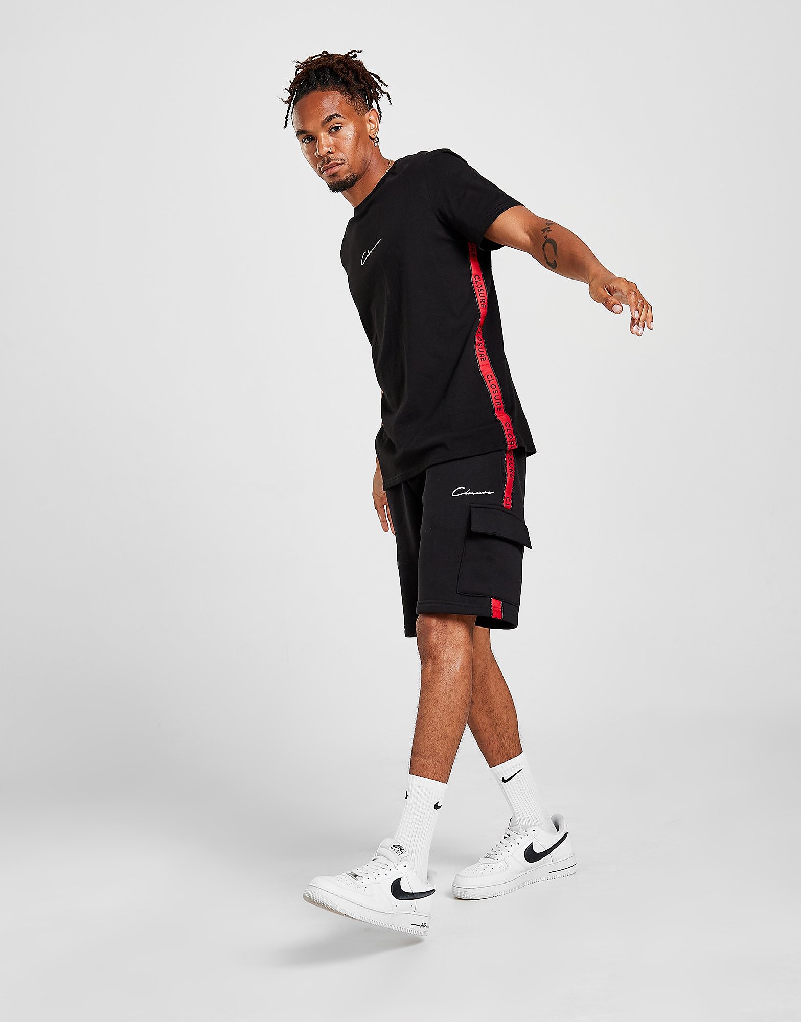 

Closure London Tape Cargo Shorts - Black - Mens, Black