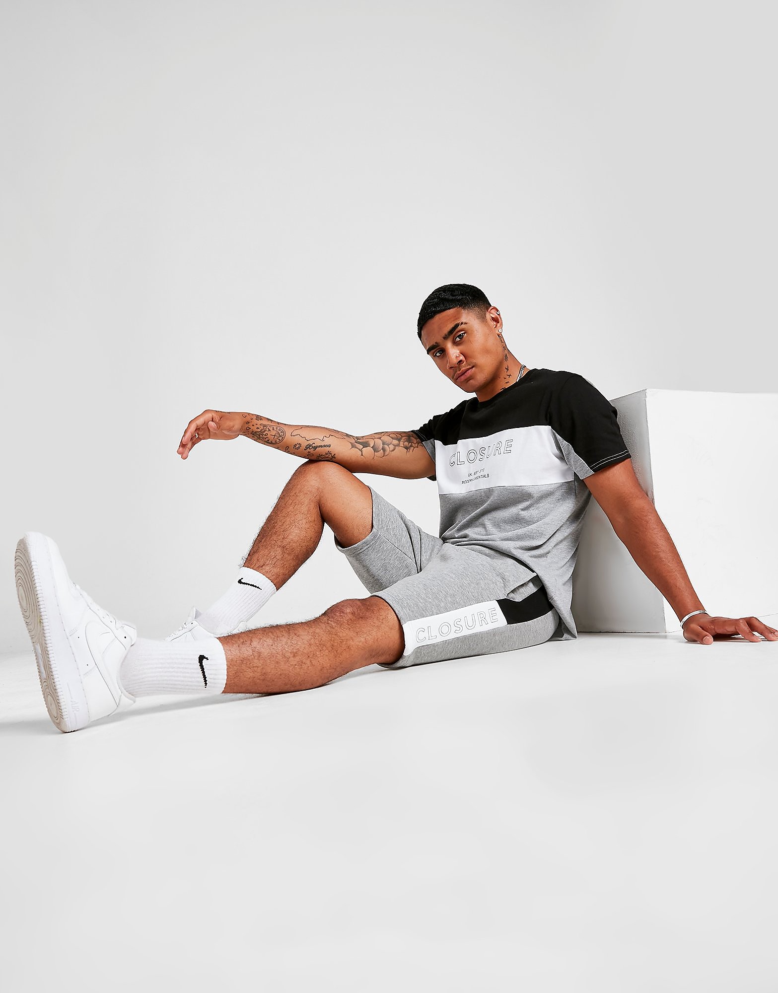 

Closure London Colour Block Shorts - Grey - Mens, Grey