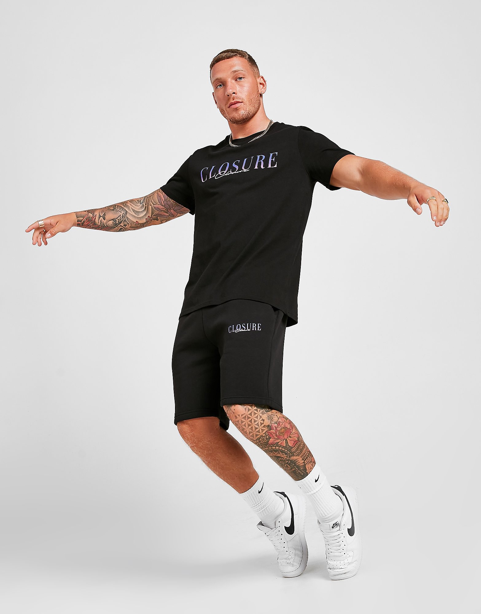 Closure London Fade T-Shirt/Shorts Twin Set - Black - Mens, Black